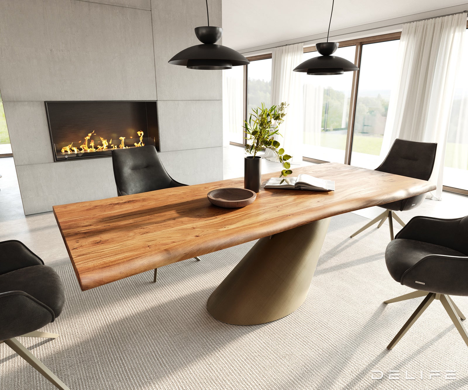 Blagovaonski stol Edge 240x100cm, Materijal: Bagrem