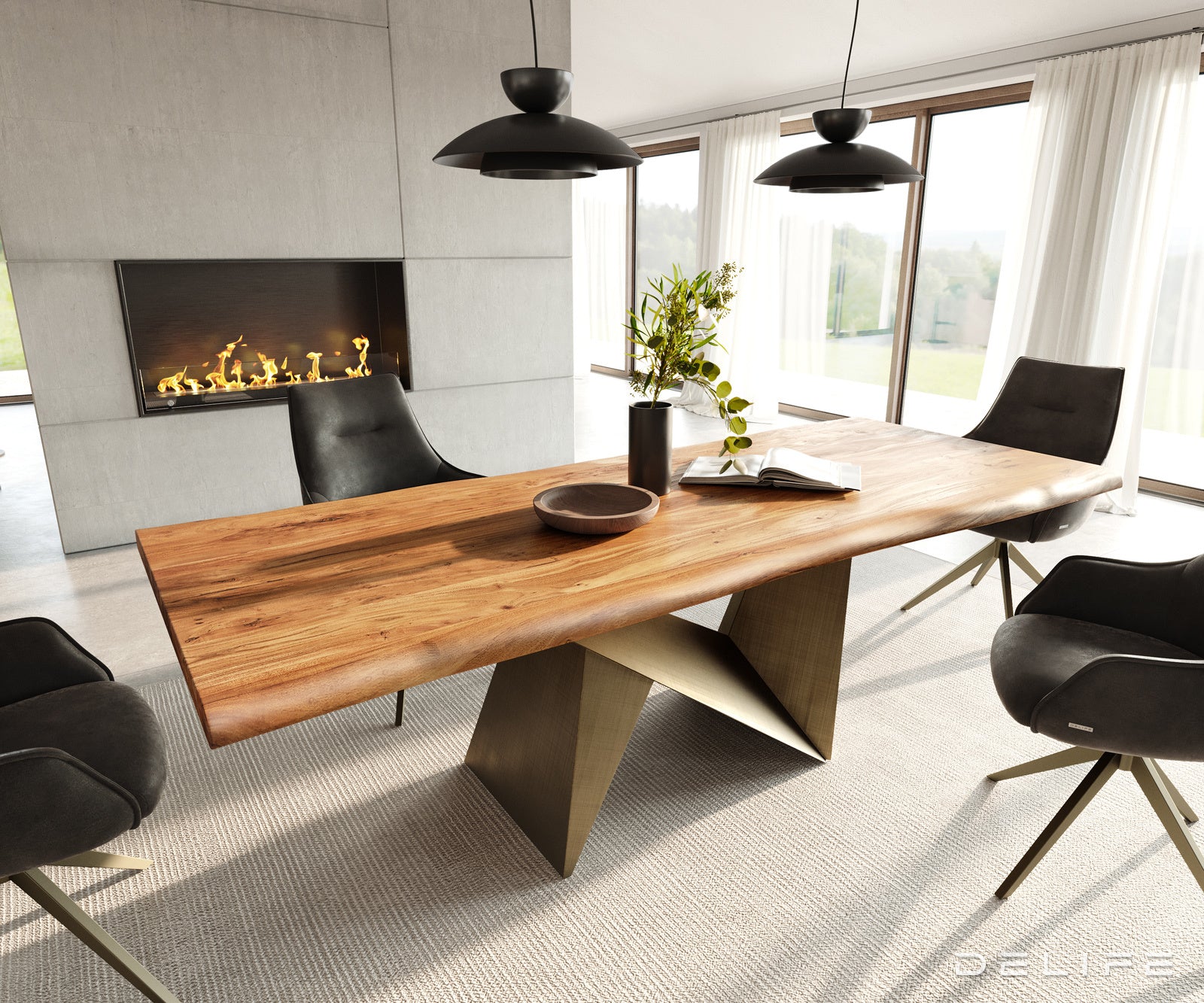 Blagovaonski stol Edge 240x100cm, Materijal: Bagrem