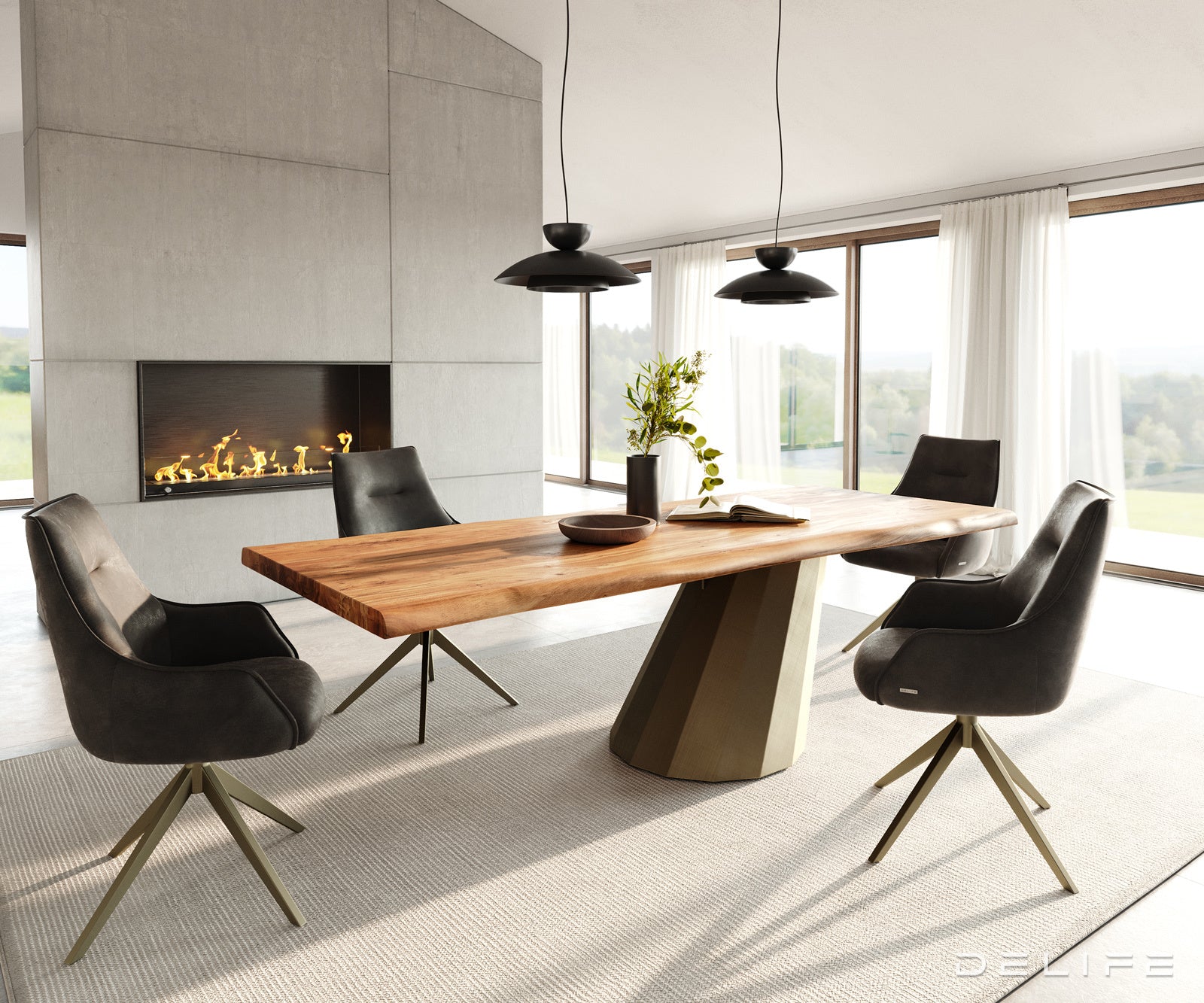 Blagovaonski stol Edge 240x100cm, Materijal: Bagrem