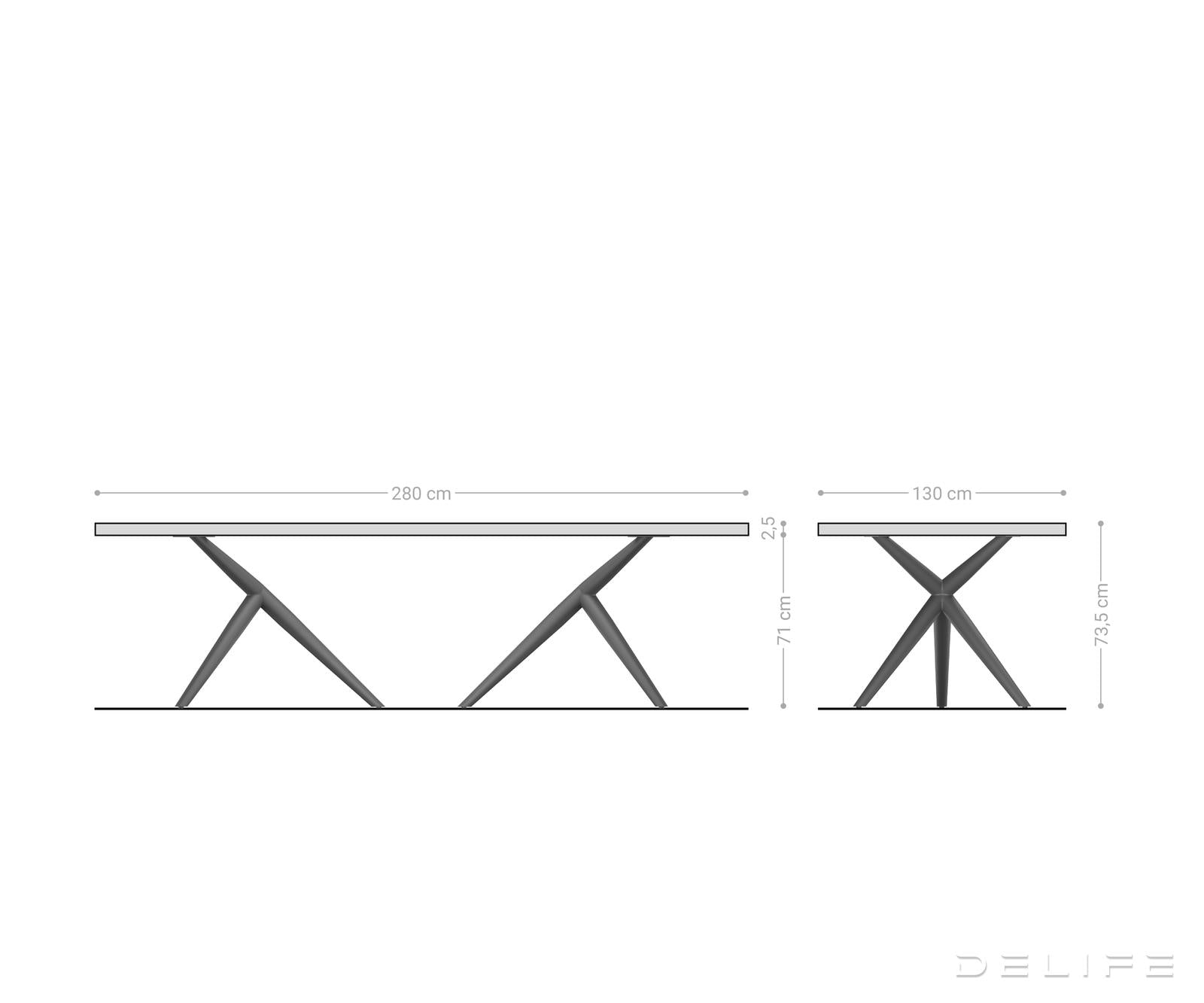 Blagovaonski stol Edge 280x130cm, Materijal: Hrast