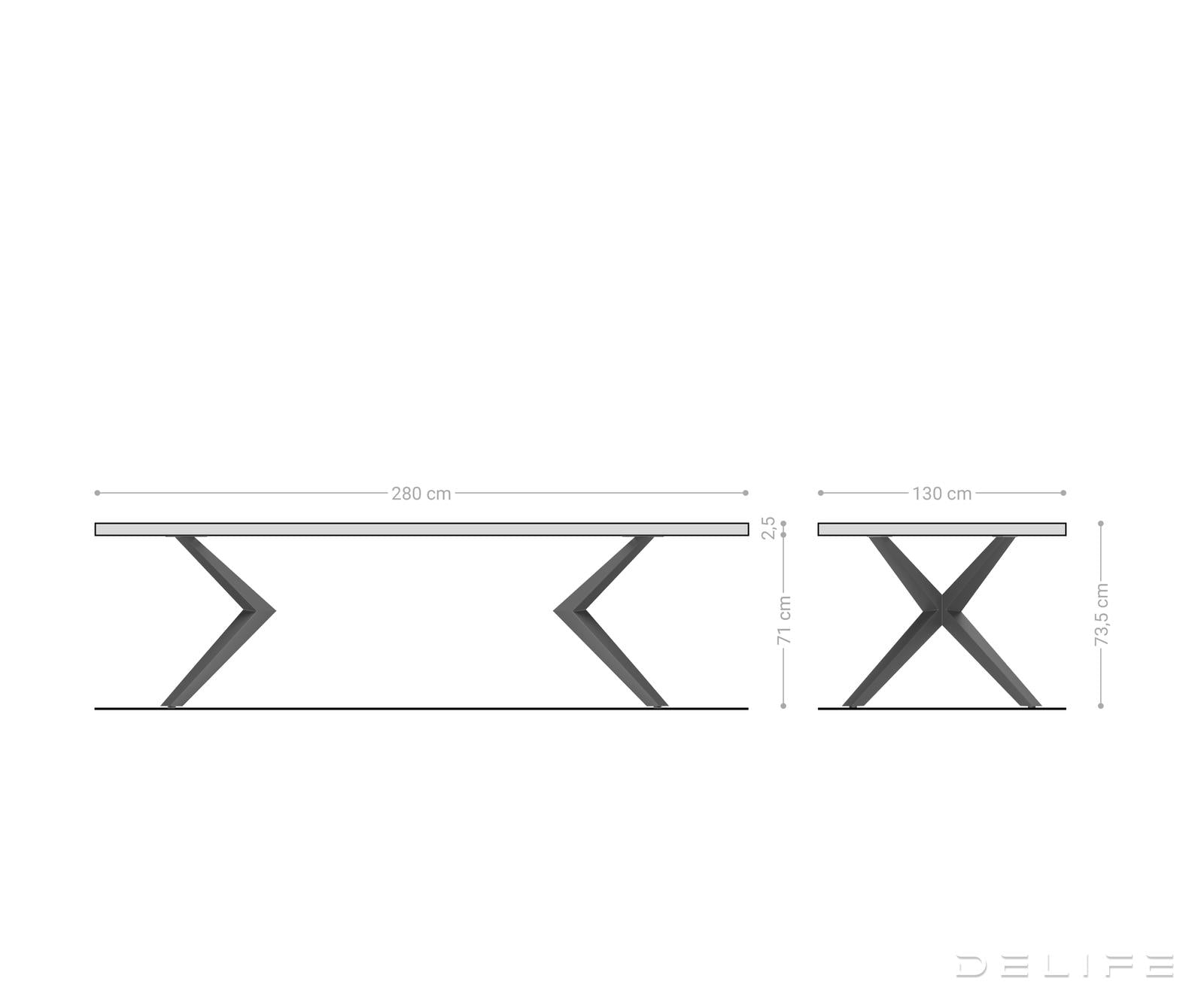 Blagovaonski stol Edge 280x130cm, Materijal: Hrast
