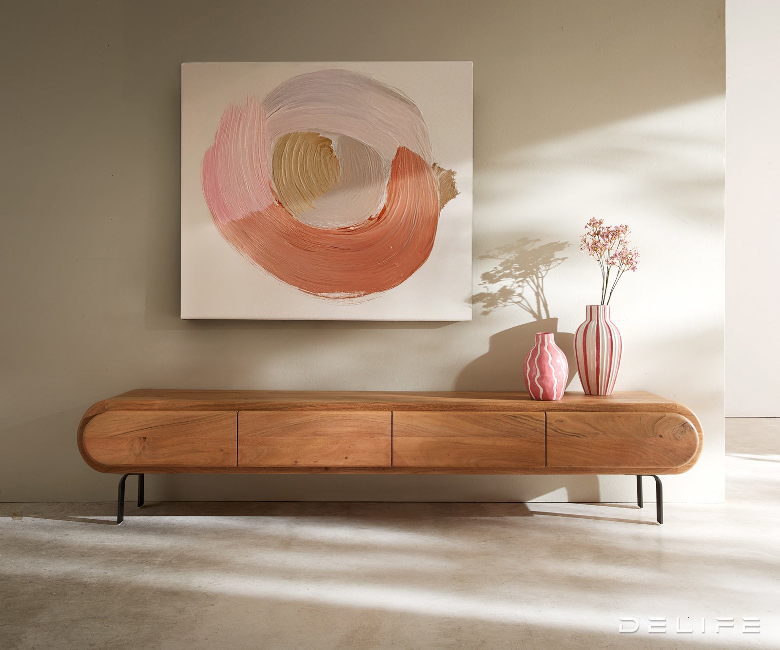 Tv komoda Sohara 175x35cm, Materijal: Bagrem
