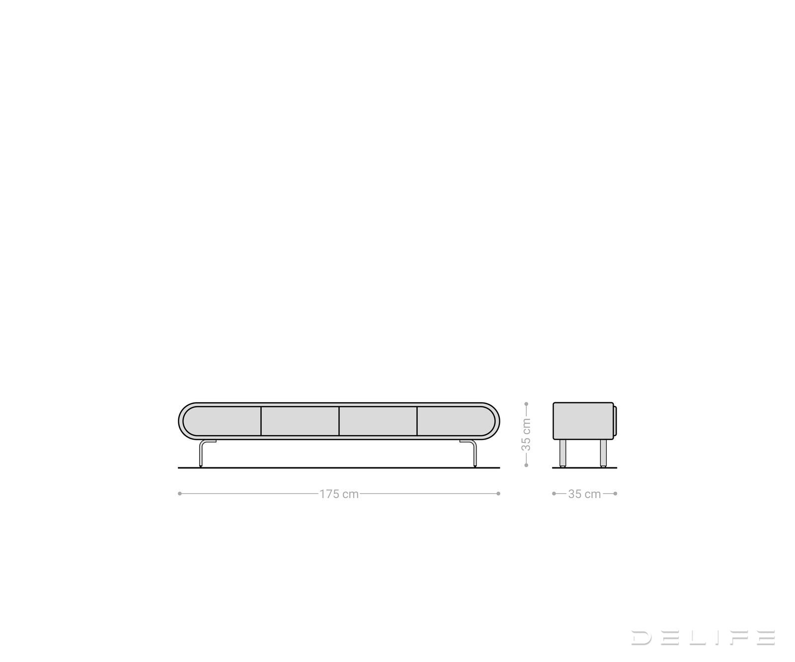Tv komoda Sohara 175x35cm, Materijal: Bagrem