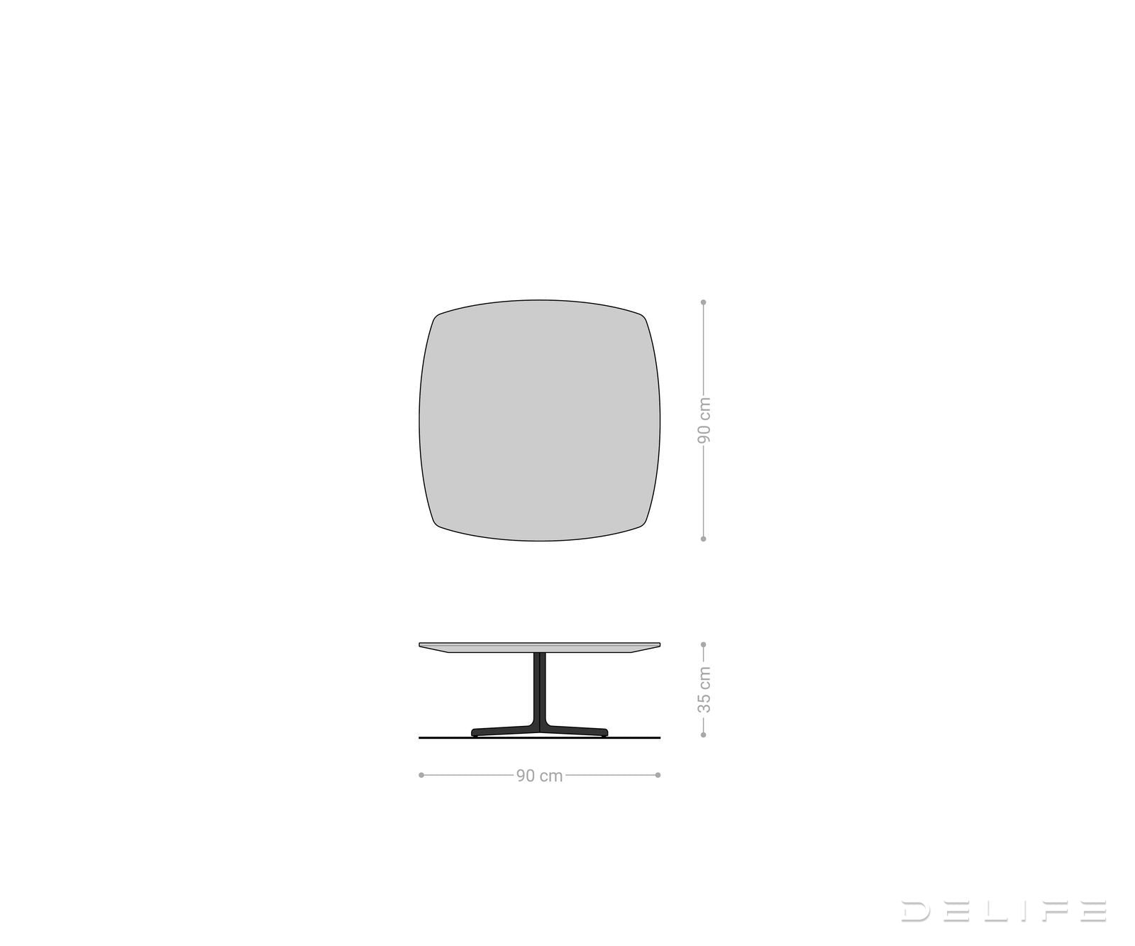 Klub stolić Talita 90x90cm, Materijal: Brijest