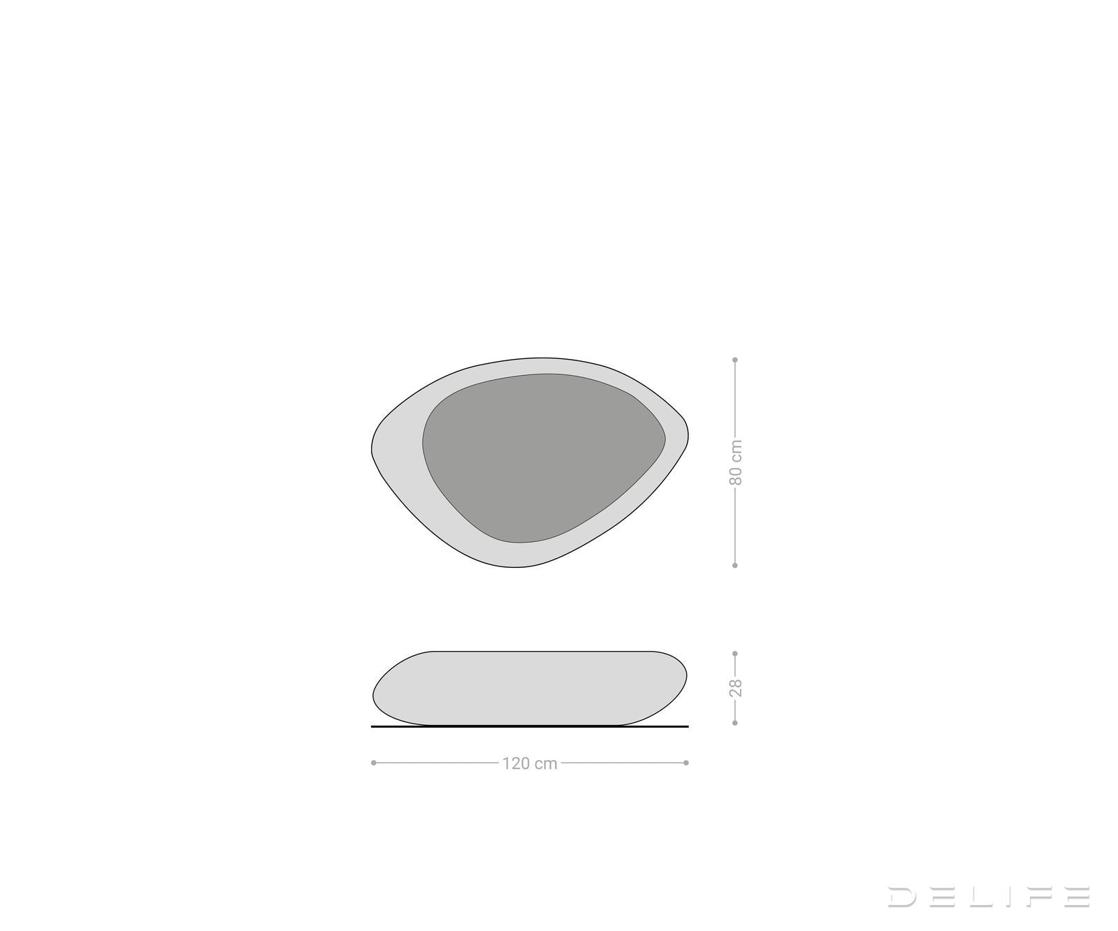 Klub stolić Sagana 120x80cm, Materijal: Reljefno staklo