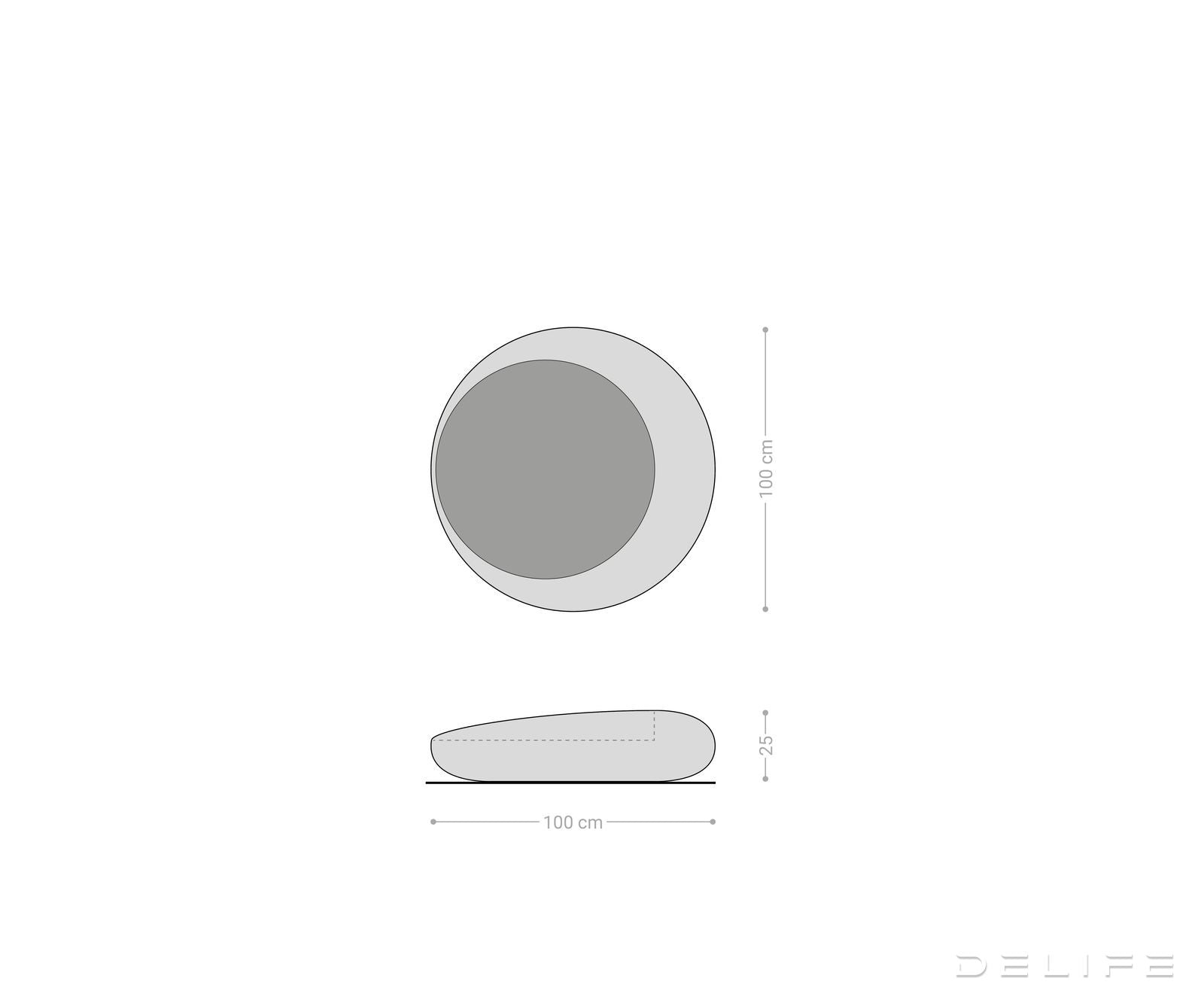 Klub stolić Blaise 100x100cm, Materijal: Reljefno staklo