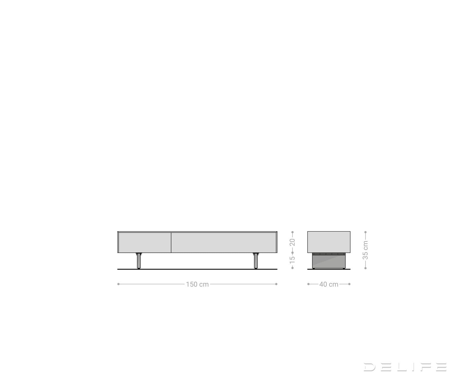 Tv komoda Cuor 150x40cm, Materijal: Keramika Emperador Extra Lucidato