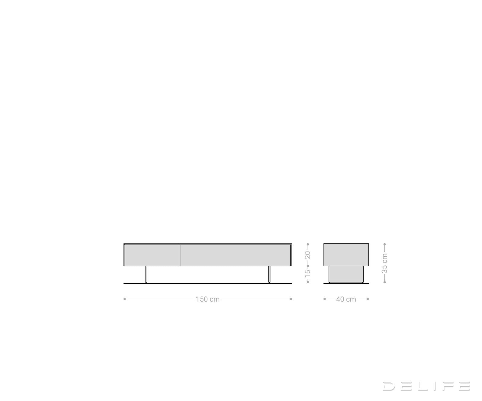Tv komoda Cuor 150x40cm, Materijal: Keramika Emperador Extra Lucidato