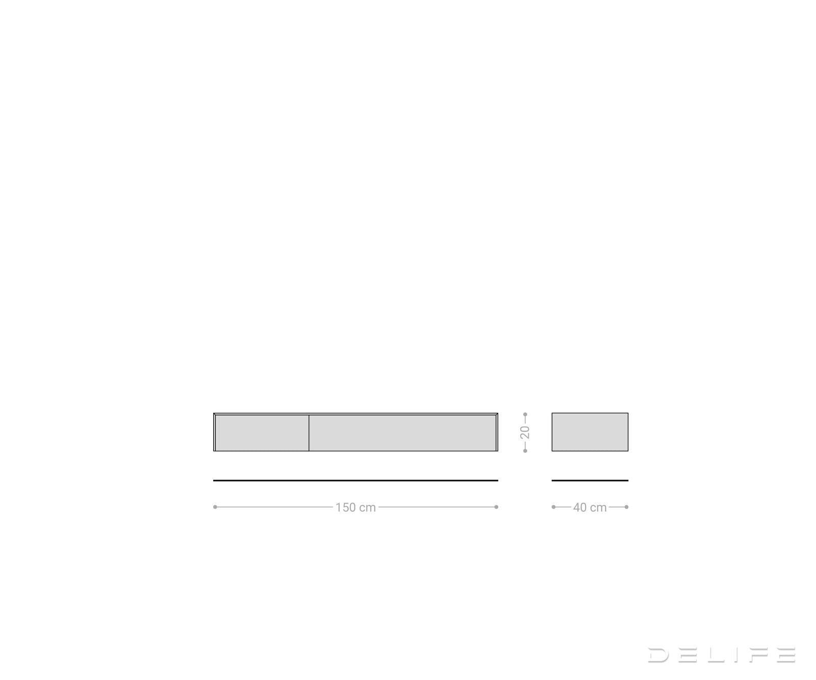 Tv komoda Cuor 150x40cm, Materijal: Keramika Emperador Extra Lucidato