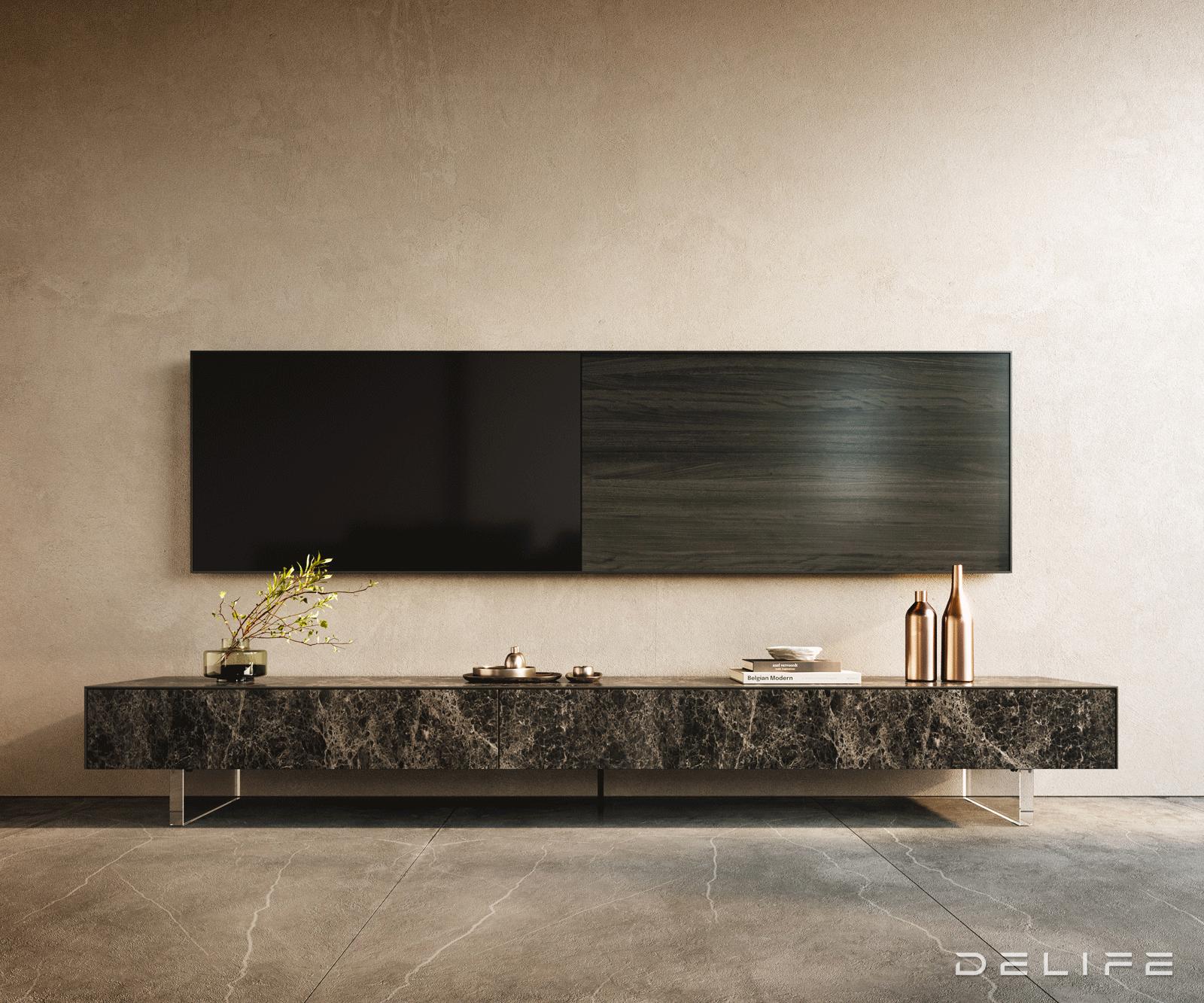 Tv komoda Cuor 250x40cm, Materijal: Keramika Emperador Extra Lucidato