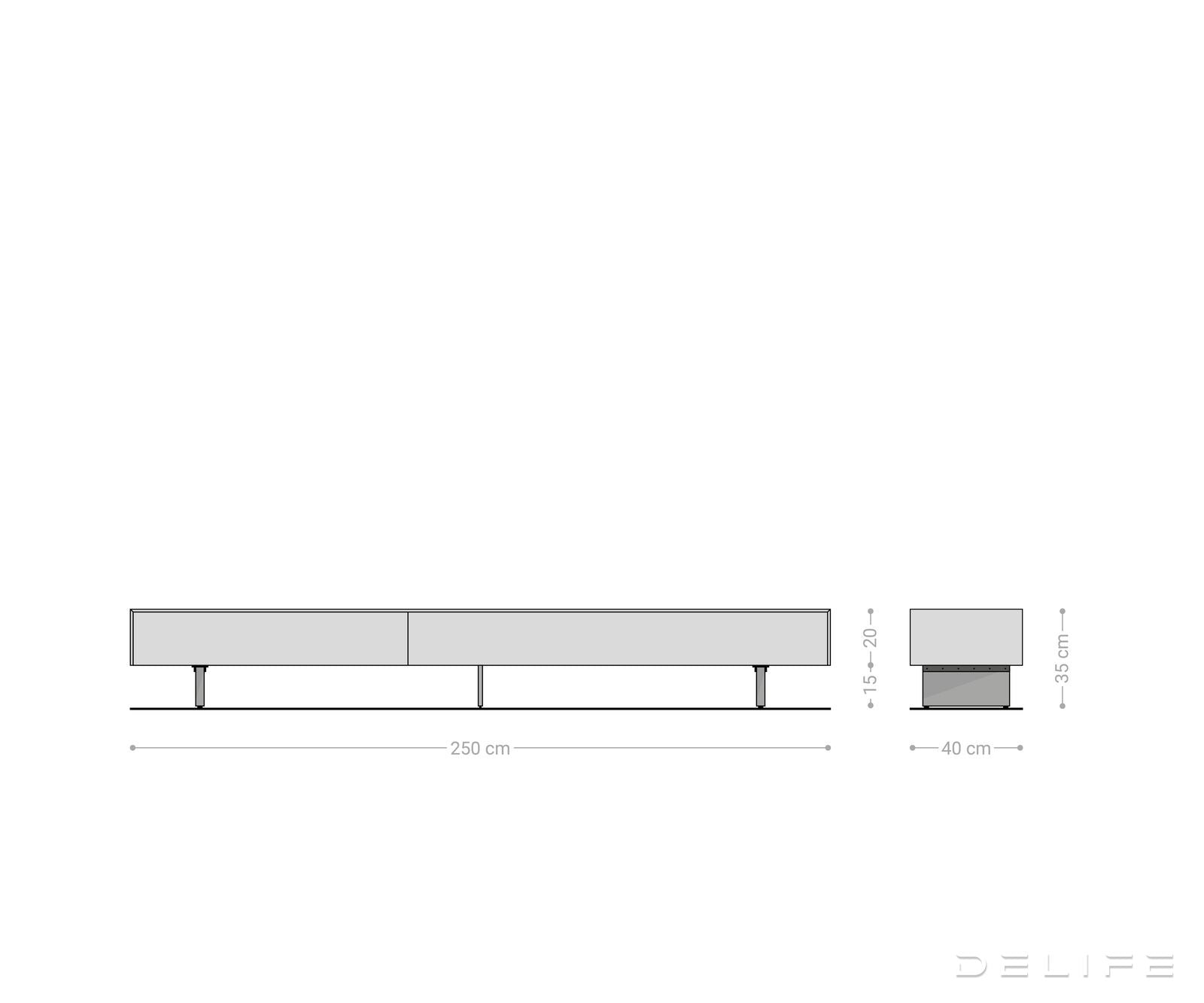 Tv komoda Cuor 250x40cm, Materijal: Keramika Emperador Extra Lucidato