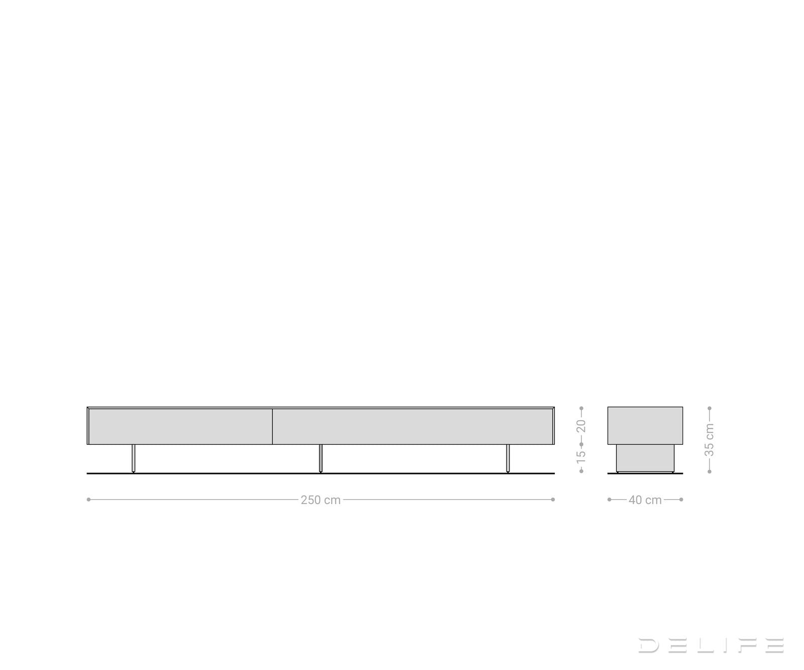 Tv komoda Cuor 250x40cm, Materijal: Keramika Emperador Extra Lucidato