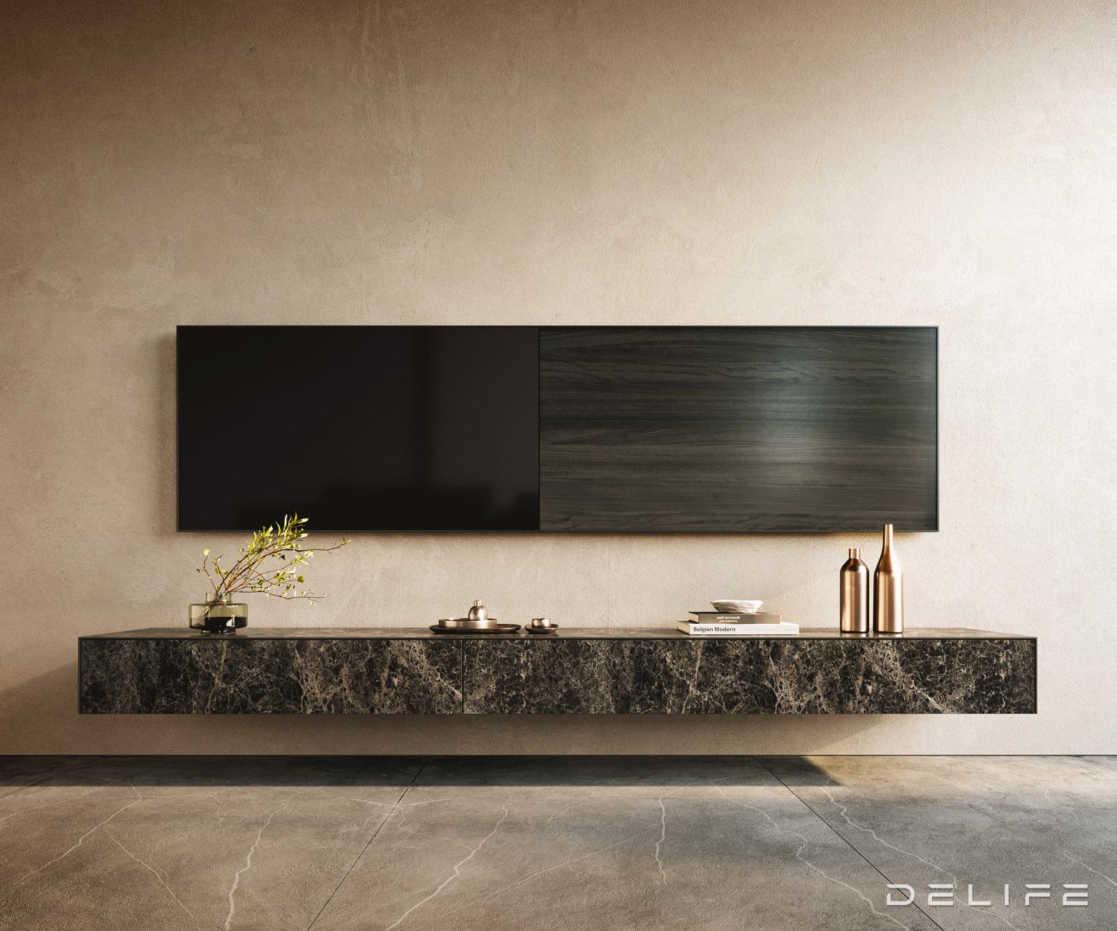 Tv komoda Cuor 250x40cm, Materijal: Keramika Emperador Extra Lucidato