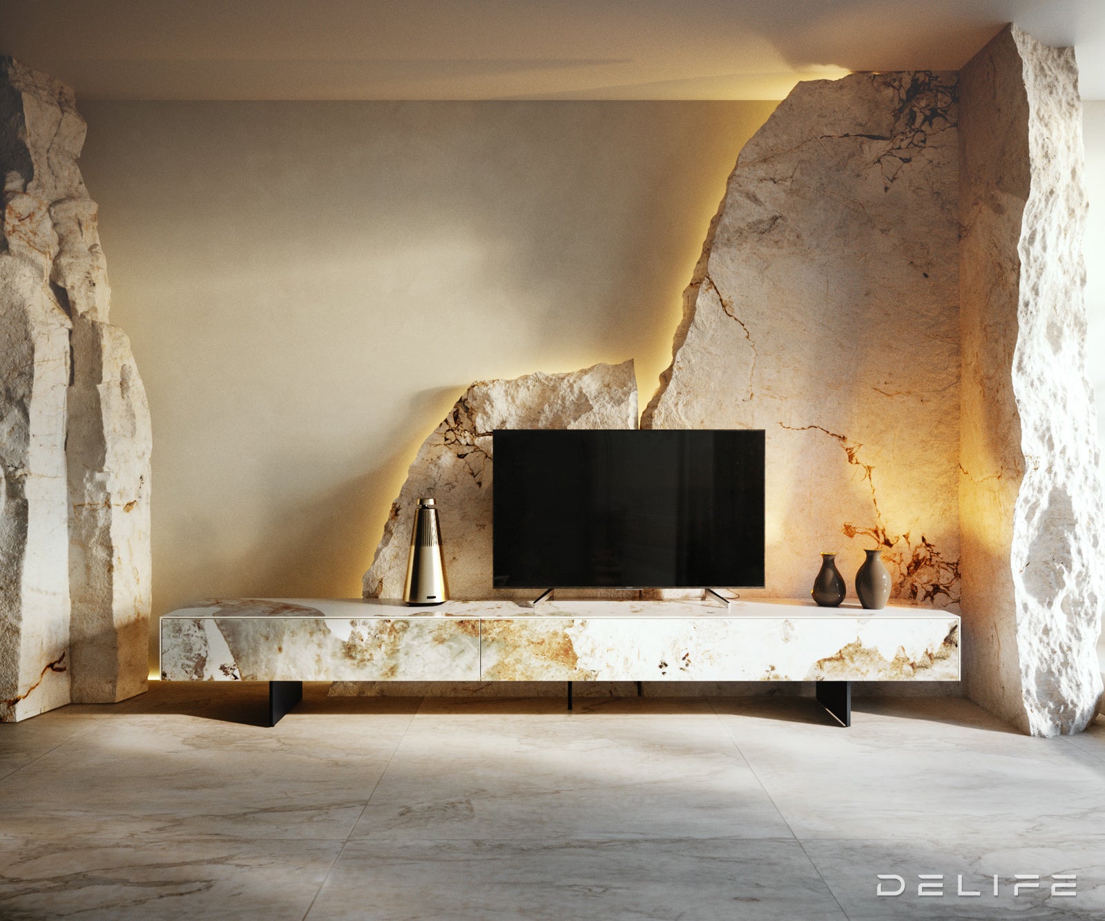 Tv komoda Cuor 250x35cm, Materijal: Keramika Minas Melange