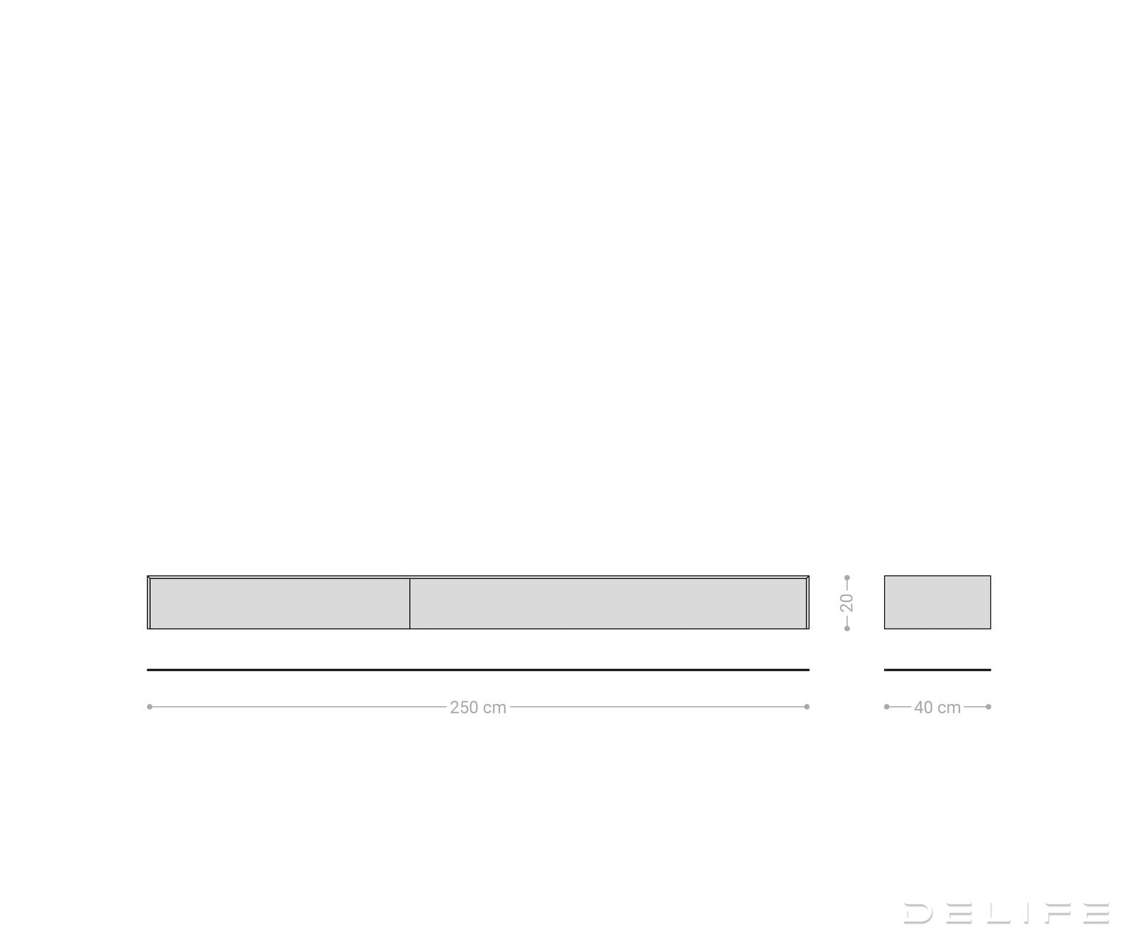 Tv komoda Cuor 250x35cm, Materijal: Keramika Minas Melange