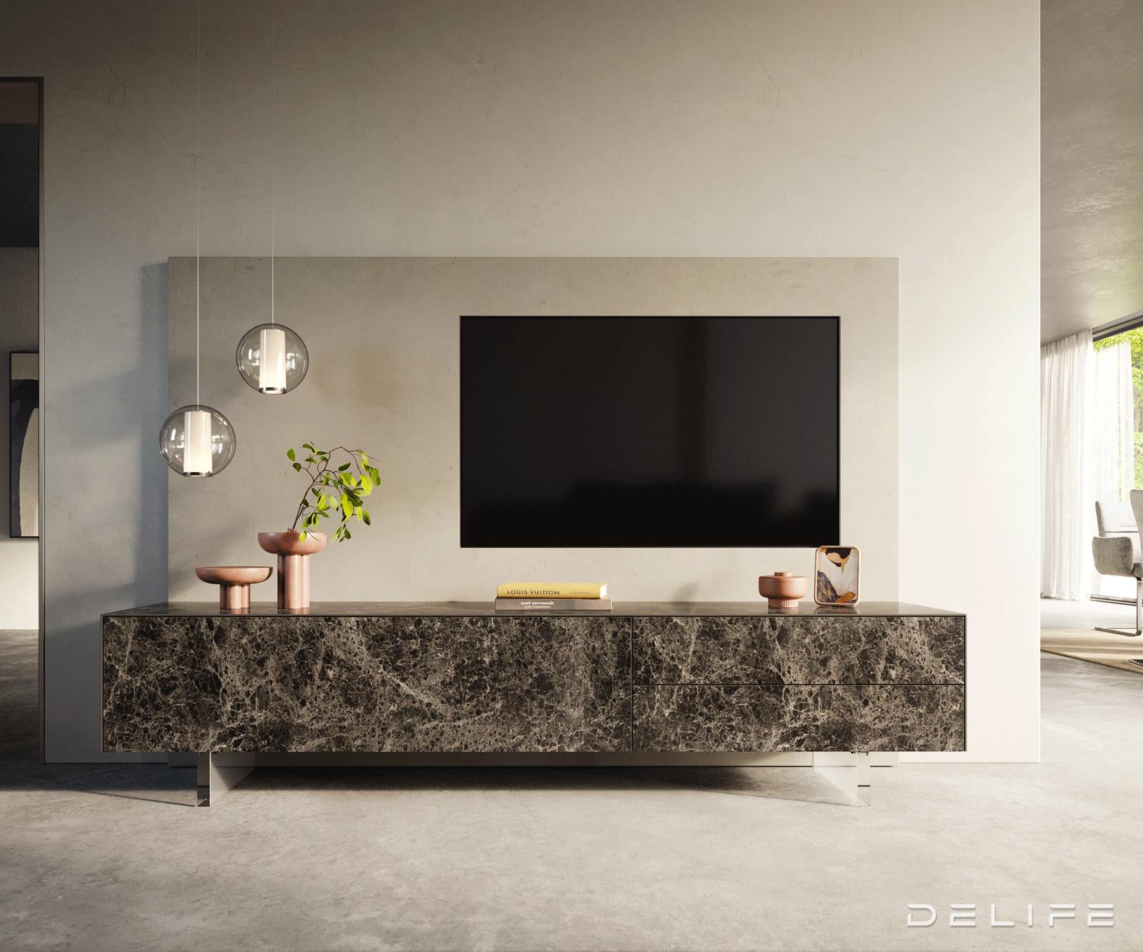 Tv komoda Cuor 220x45cm, Materijal: Keramika Emperador Extra Lucidato