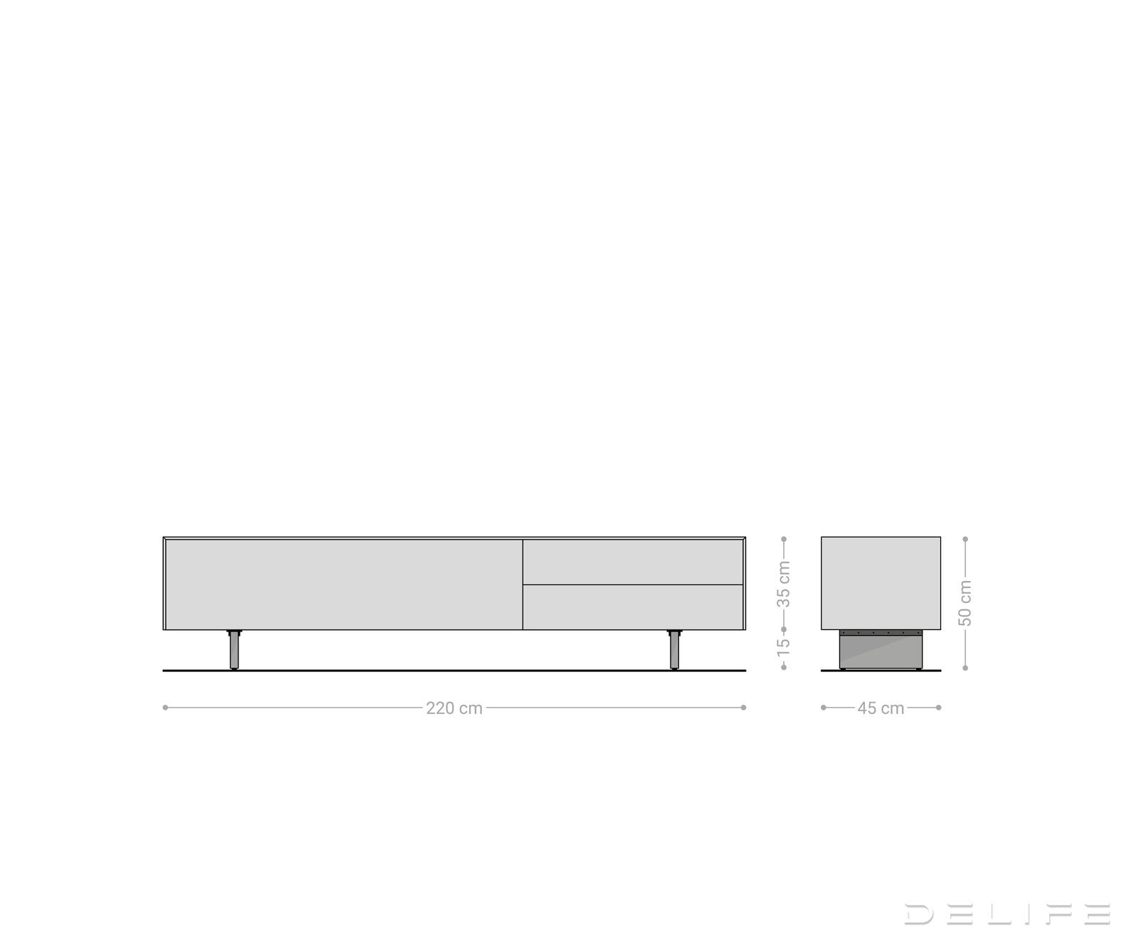 Tv komoda Cuor 220x45cm, Materijal: Keramika Emperador Extra Lucidato