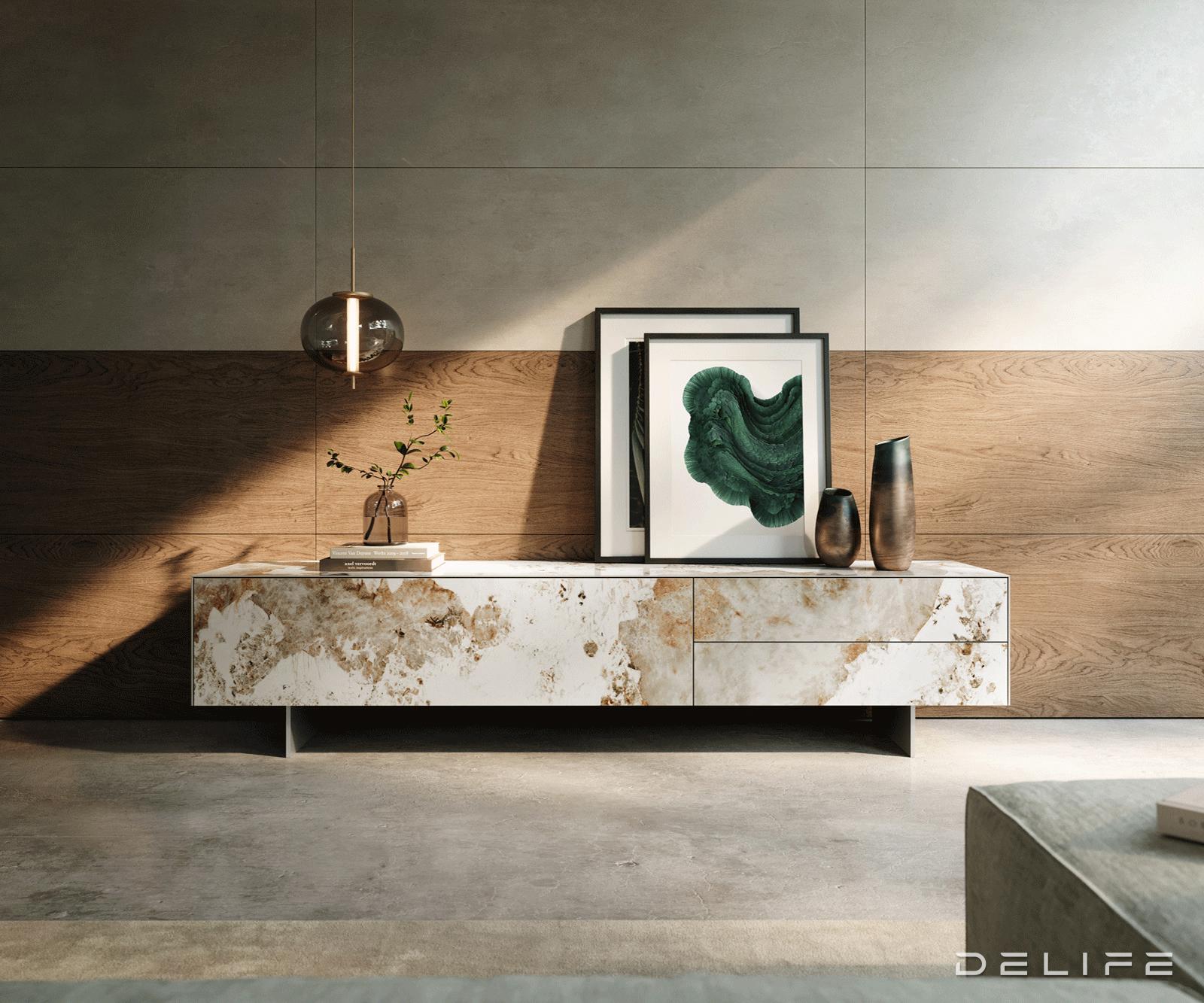 Tv komoda Cuor 220x45cm, Materijal: Keramika Minas Melange