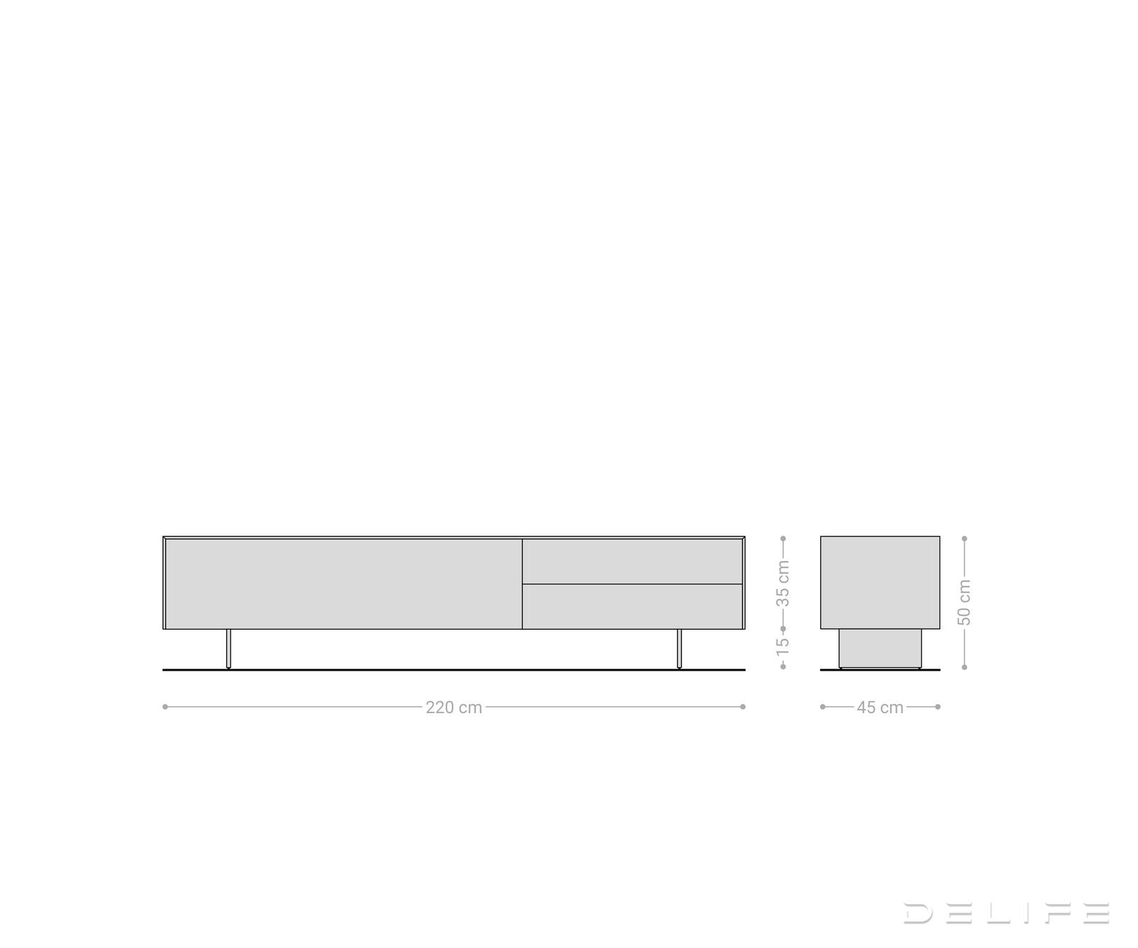 Tv komoda Cuor 220x45cm, Materijal: Keramika Minas Melange