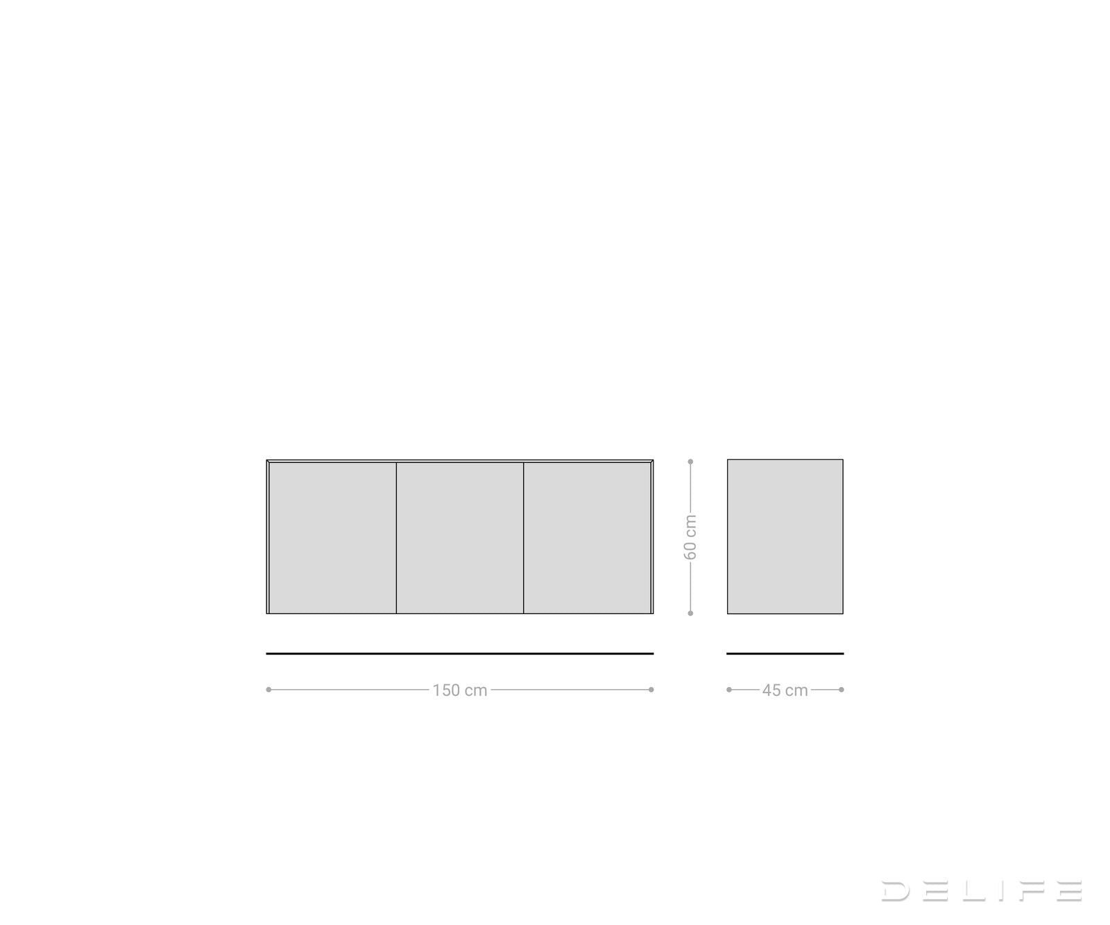 Komoda Cuor 150x45cm, Materijal: Keramika Laminam Travertino Bianco