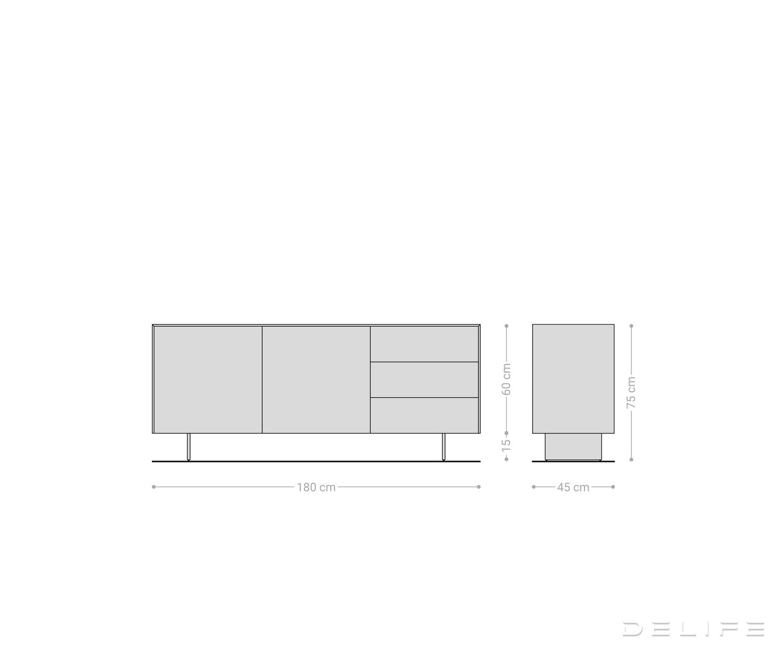Komoda Cuor 180x45cm, Materijal: Keramika Emperador Extra Lucidato