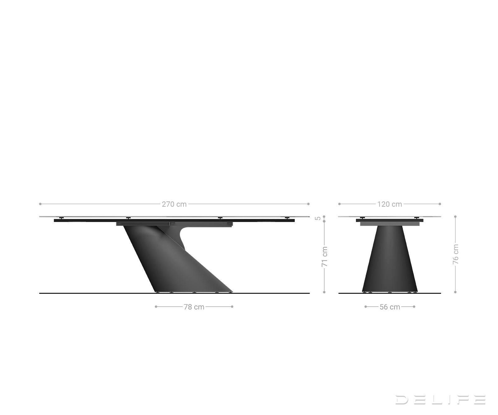 Blagovaonski stol Edge 270x120cm, Materijal: Keramika Na Staklu