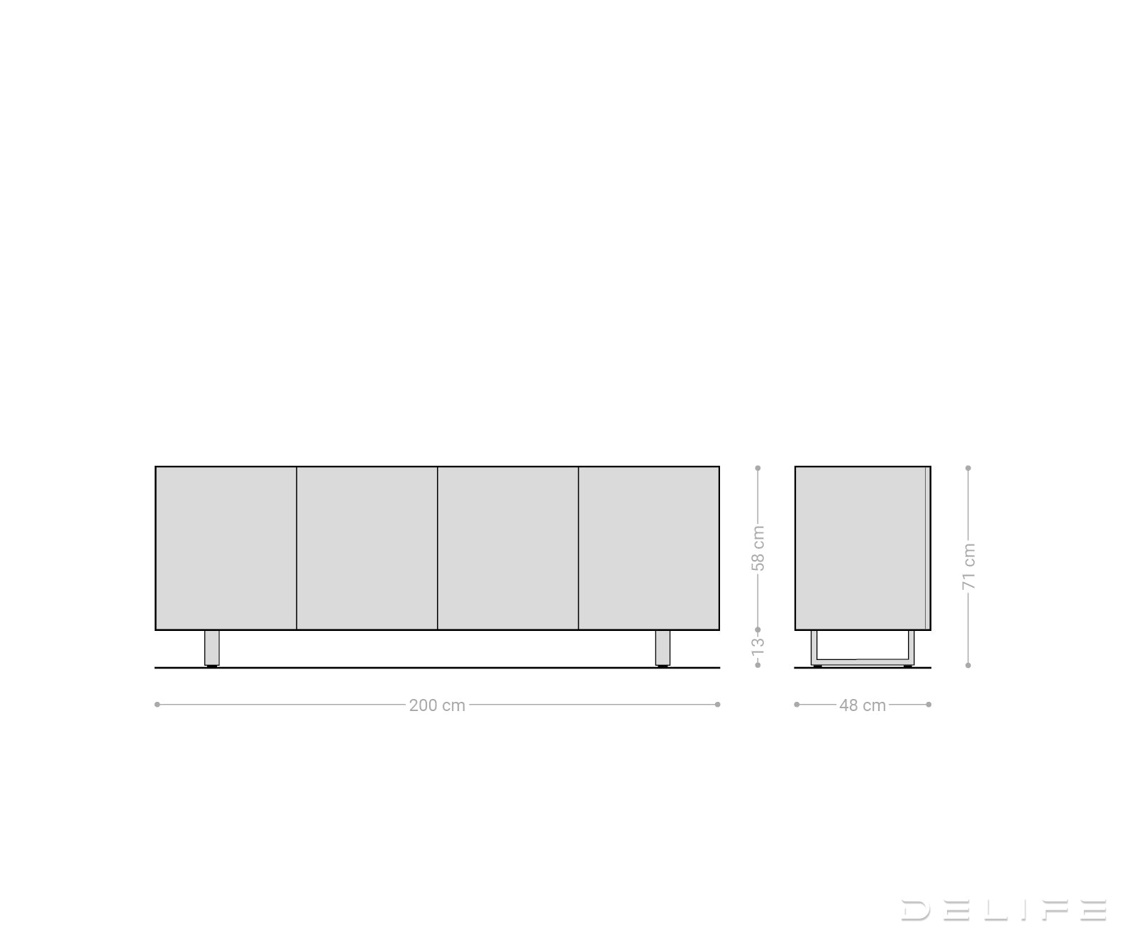 Komoda Ashara 200x48cm, Materijal: Jasen