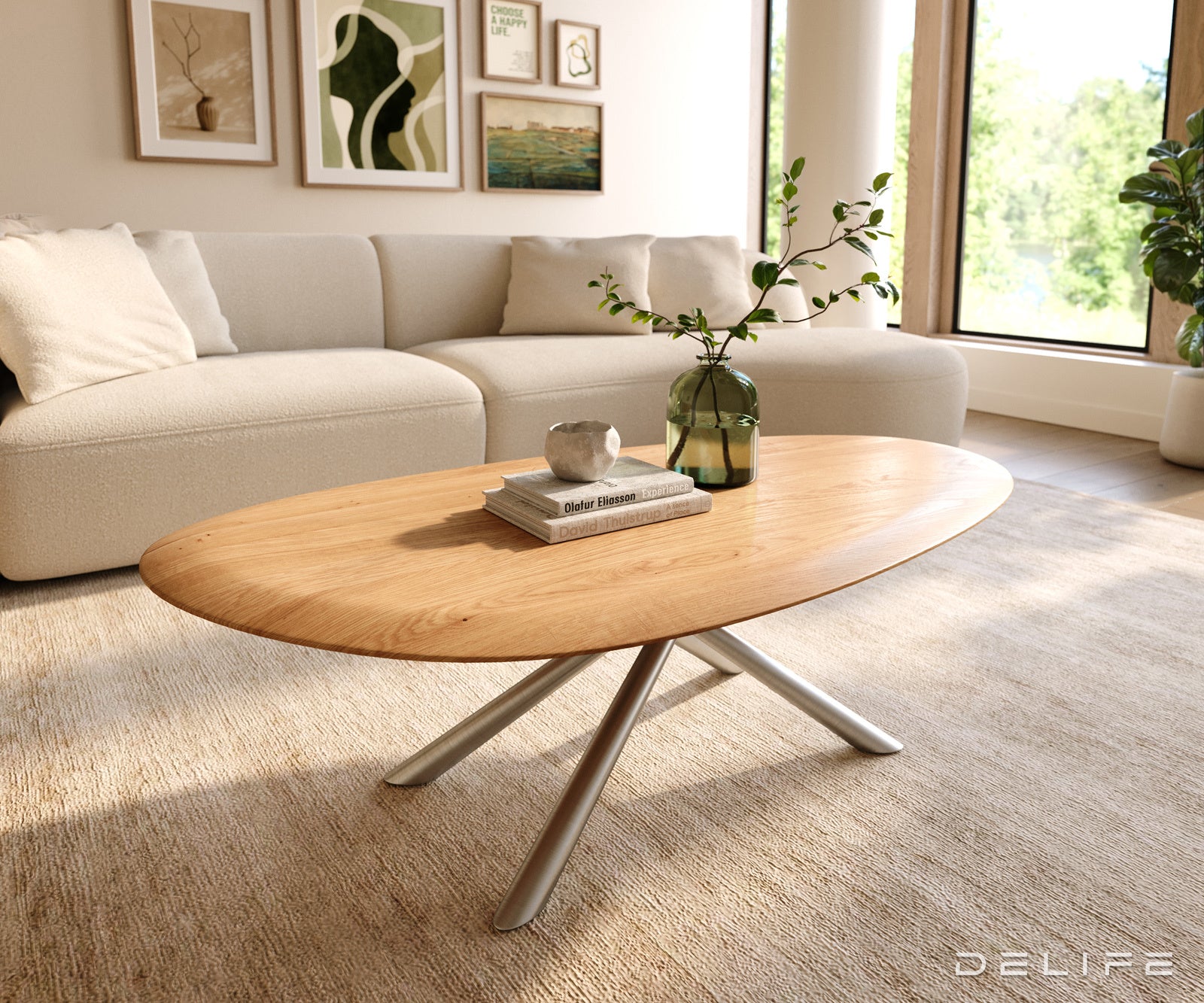 Klub stolić Edge 140x75cm, Materijal: Hrast