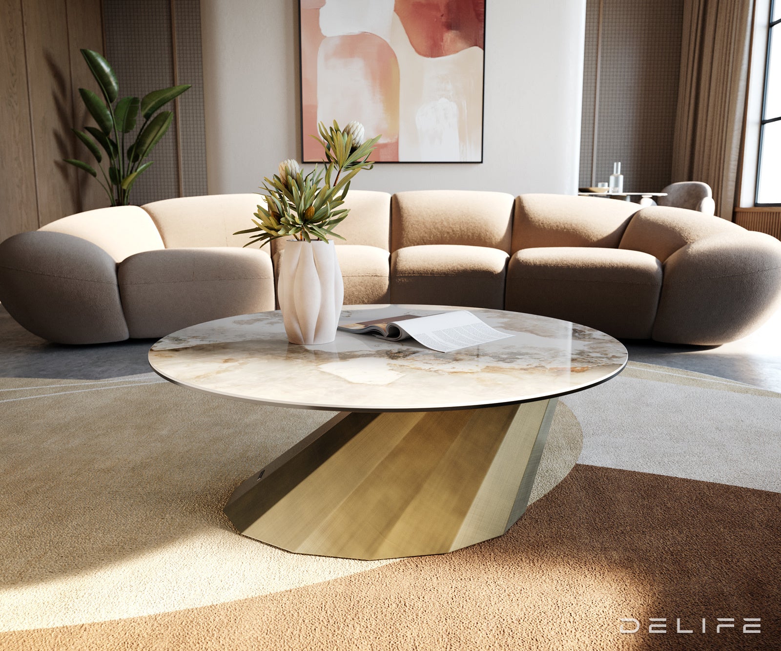 Klub stolić Edge 90x90cm, Materijal: Keramika Minas Melange