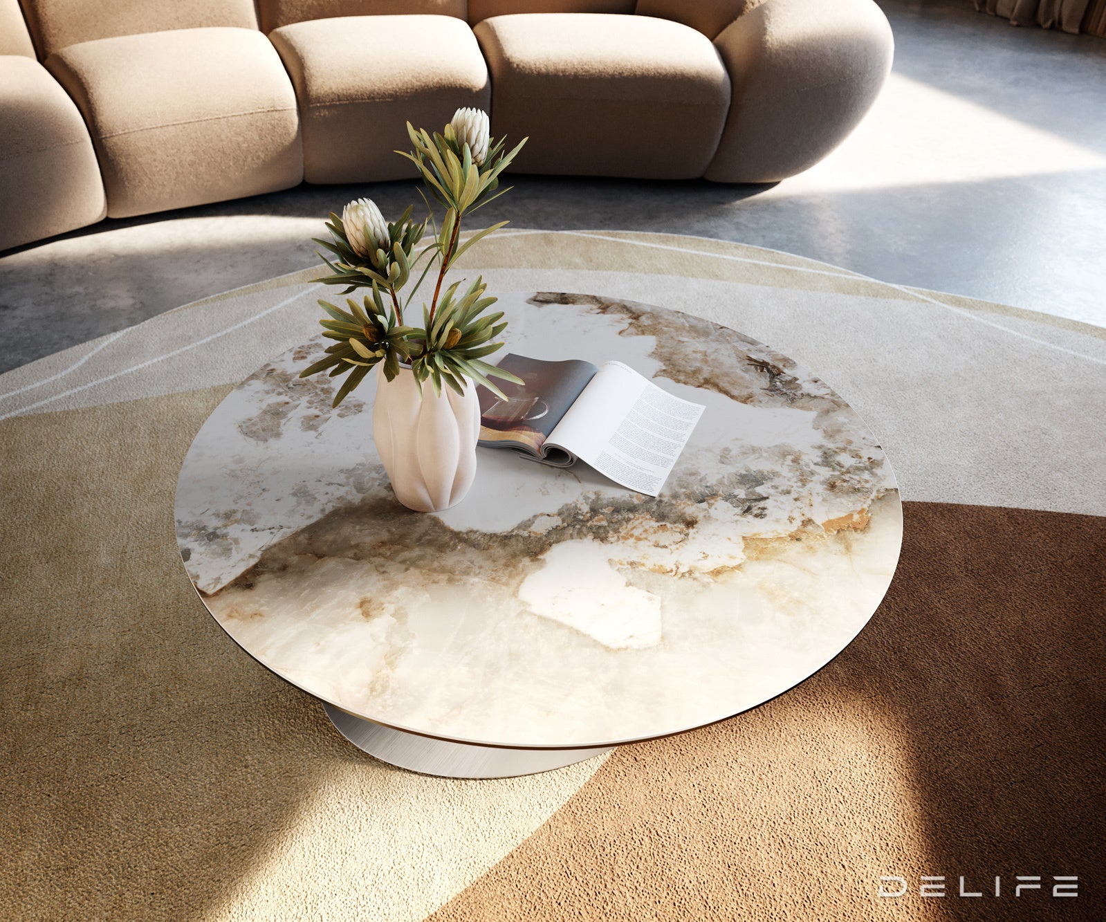 Klub stolić Edge 90x90cm, Materijal: Keramika Minas Melange
