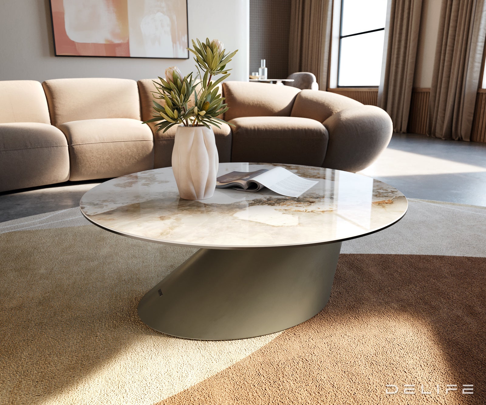 Klub stolić Edge 90x90cm, Materijal: Keramika Minas Melange