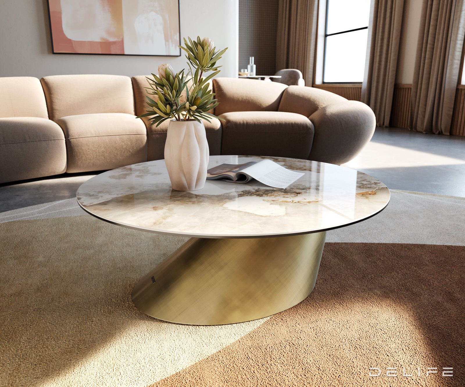 Klub stolić Edge 90x90cm, Materijal: Keramika Minas Melange