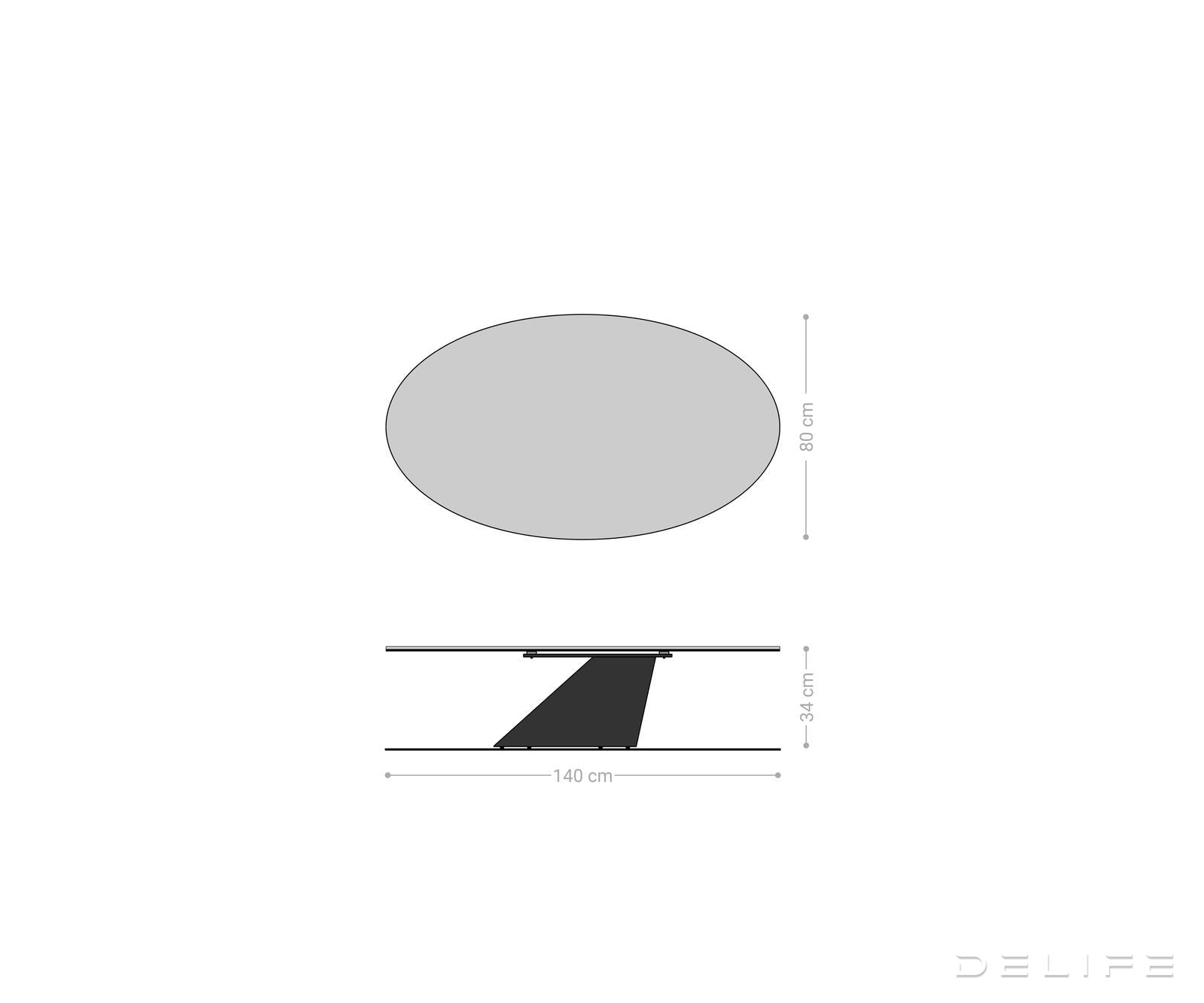 Klub stolić Edge 140x80cm, Materijal: Keramika Laminam Noir Desir