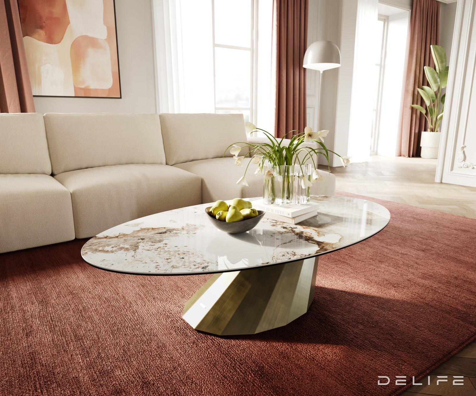Klub stolić Edge 140x80cm, Materijal: Keramika Minas Melange
