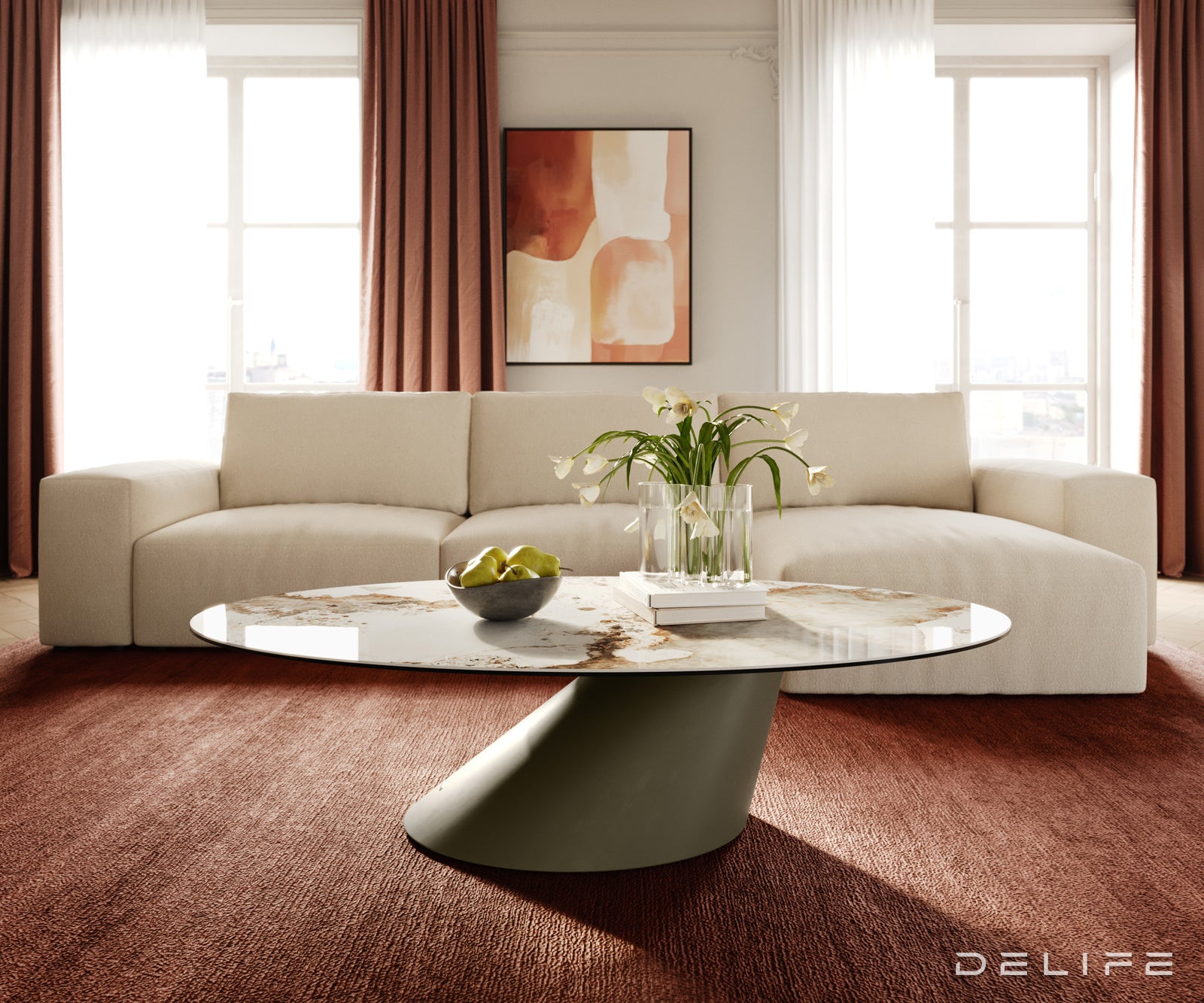 Klub stolić Edge 140x80cm, Materijal: Keramika Minas Melange