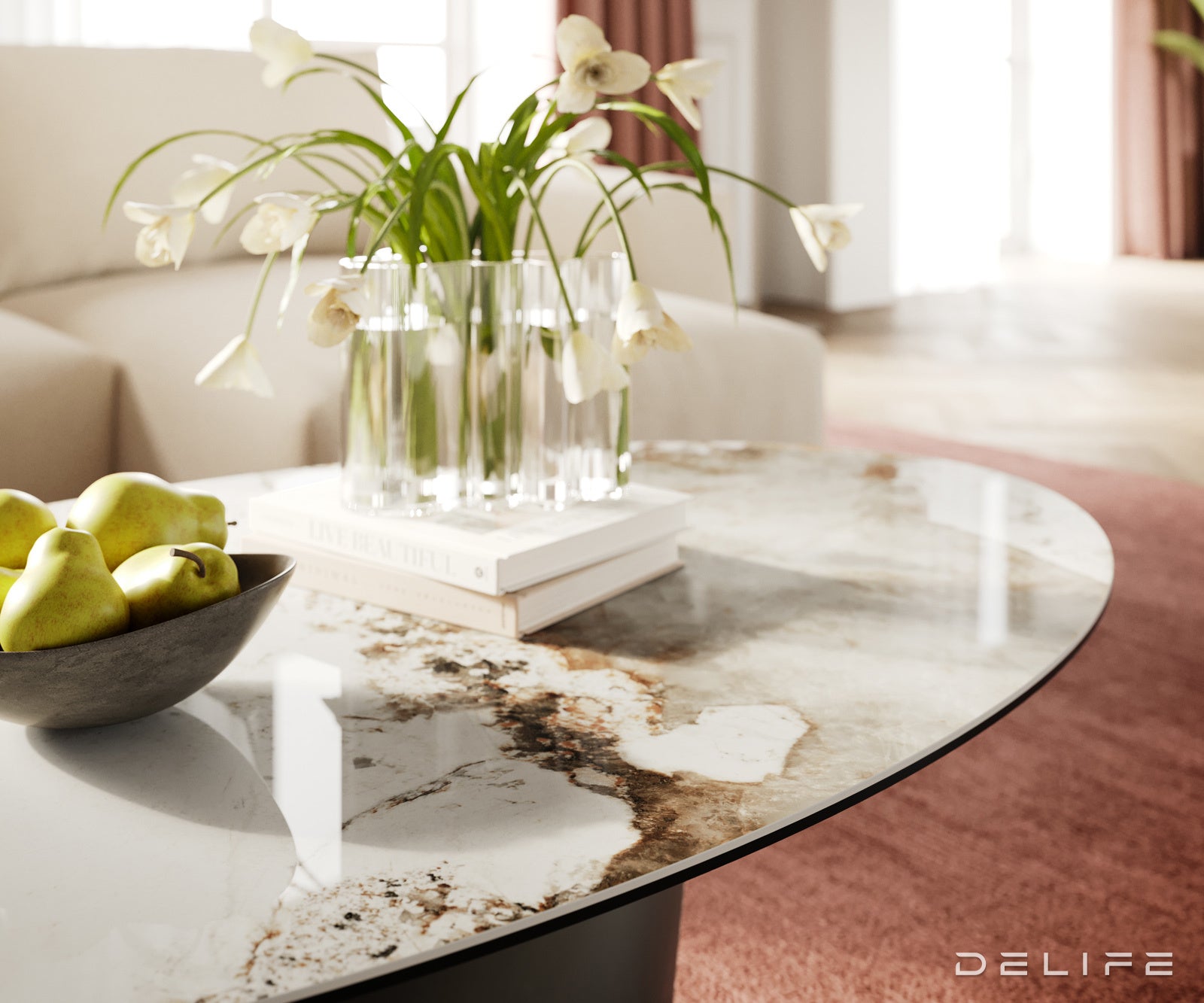 Klub stolić Edge 140x80cm, Materijal: Keramika Minas Melange