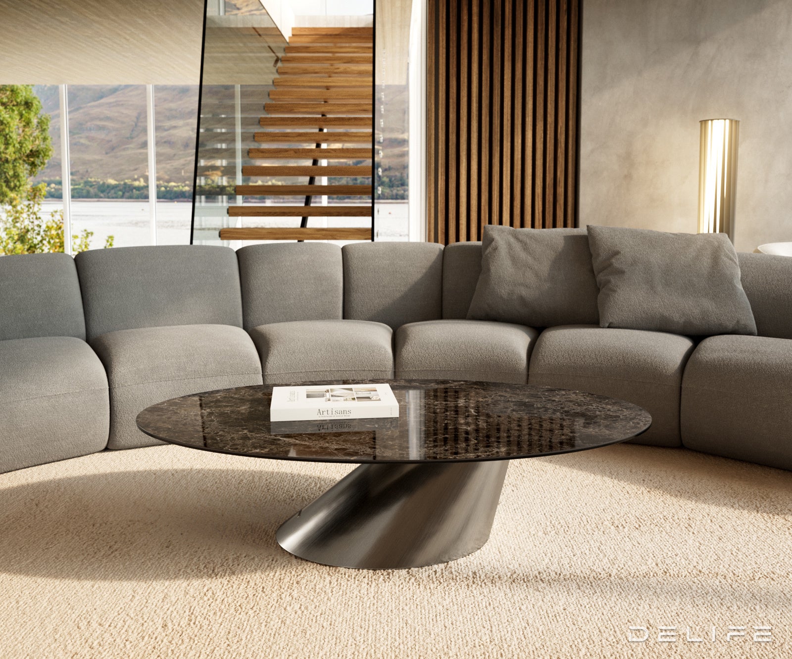 Klub stolić Edge 140x80cm, Materijal: Keramika Laminam Extra Lucidato