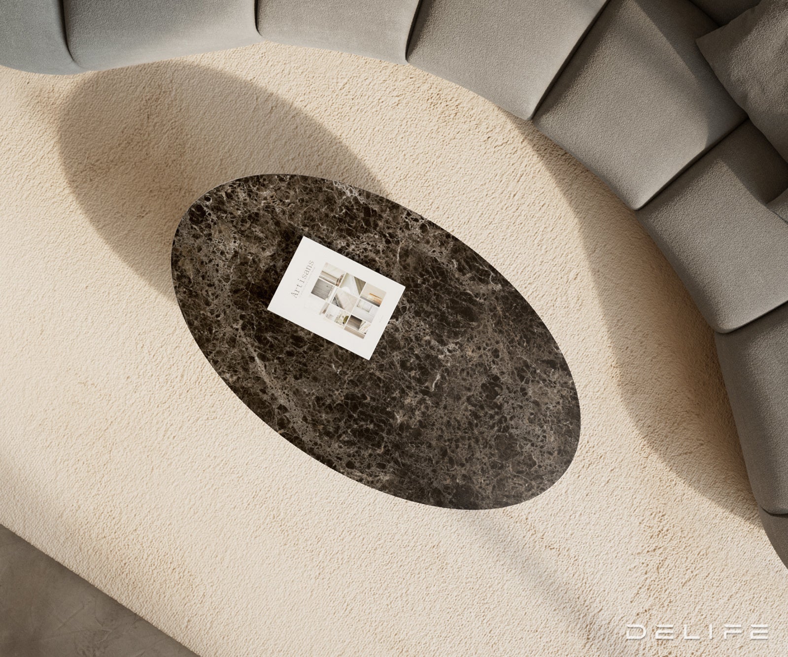 Klub stolić Edge 140x80cm, Materijal: Keramika Laminam Extra Lucidato