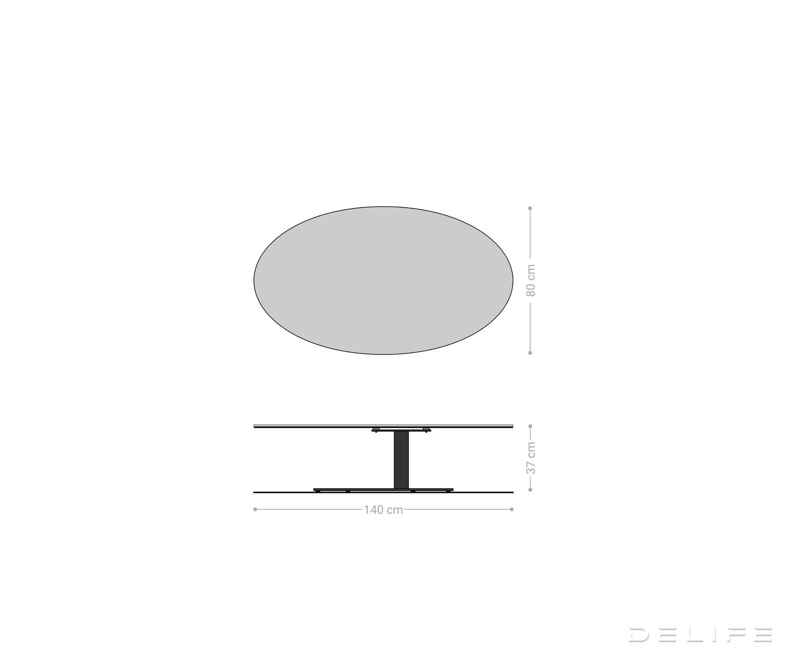 Klub stolić Edge 140x80cm, Materijal: Keramika Laminam Extra Lucidato