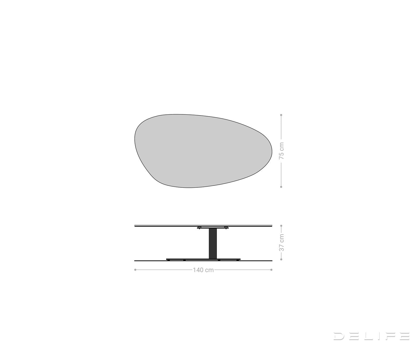 Klub stolić Edge 140x75cm, Materijal: Keramika Laminam Emperador Extra Lucidato