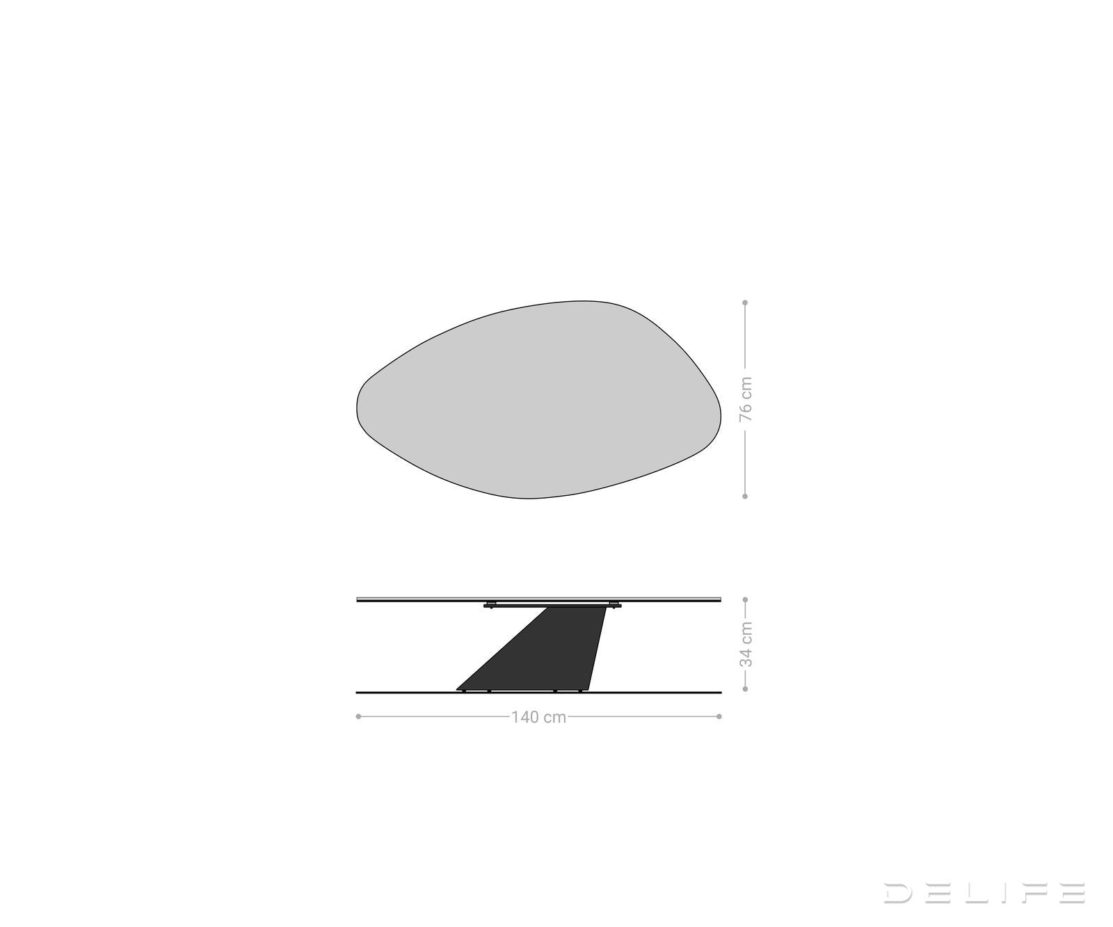 Klub stolić Edge 140x76cm, Materijal: Keramika Emperador Extra Lucidato