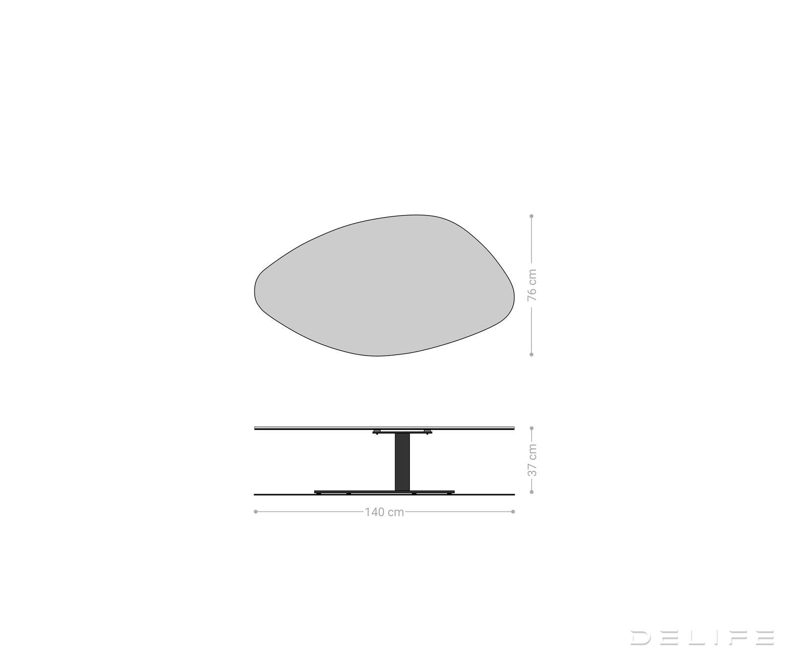 Klub stolić Edge 140x76cm, Materijal: Keramika Emperador Extra Lucidato