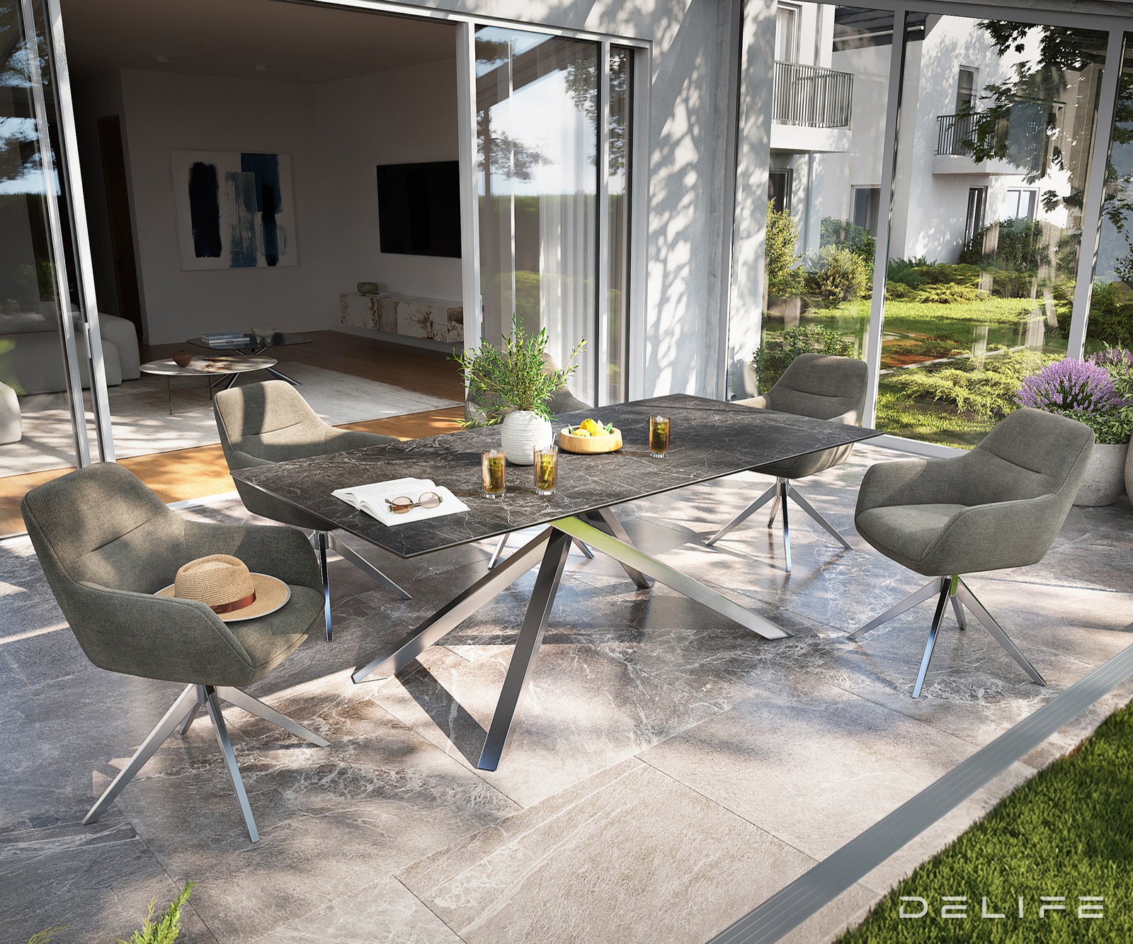 Outdoor stol Edge 200x100cm, Materijal: Keramika Nero Greco