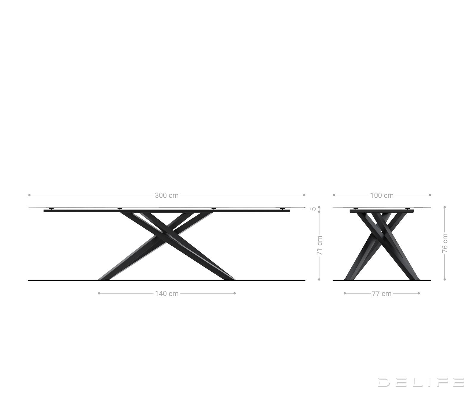 Outdoor stol Edge 300x100cm, Materijal: Keramika Nero Greco