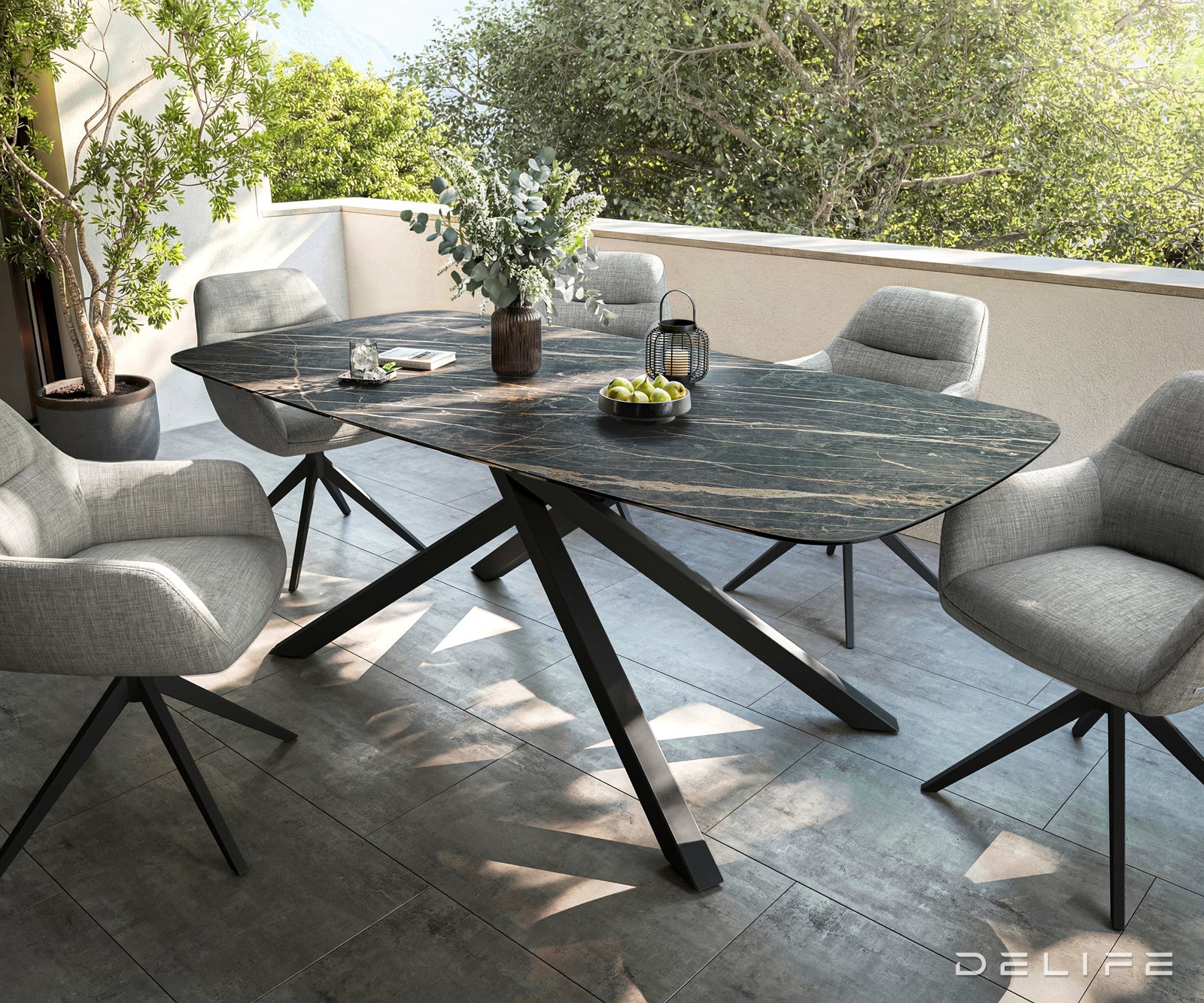 Outdoor stol Edge Boot 200x100cm, Materijal: Keramika Noir Desir