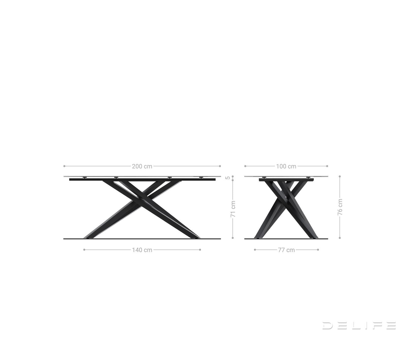 Outdoor stol Edge Boot 200x100cm, Materijal: Keramika Noir Desir