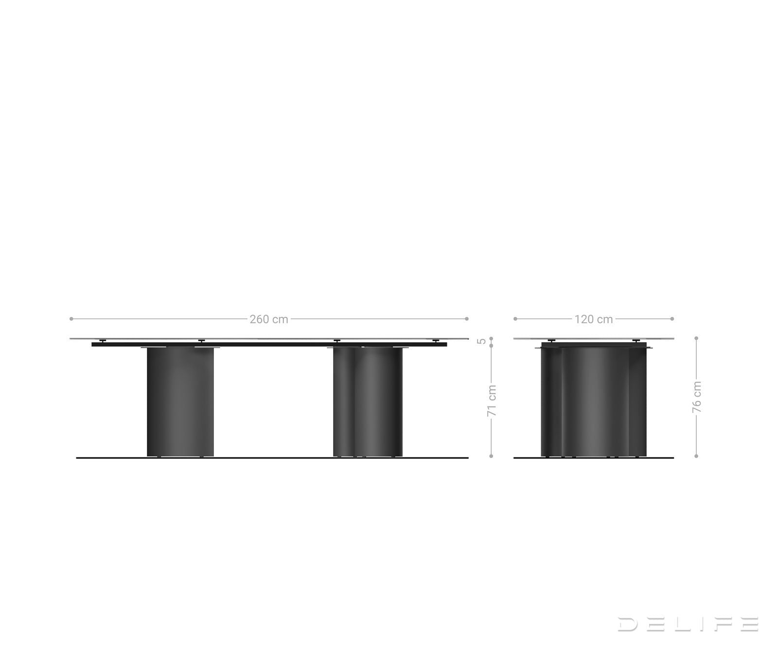 Blagovaonski stol Edge 260x120cm, Materijal: Keramika Minas Melange