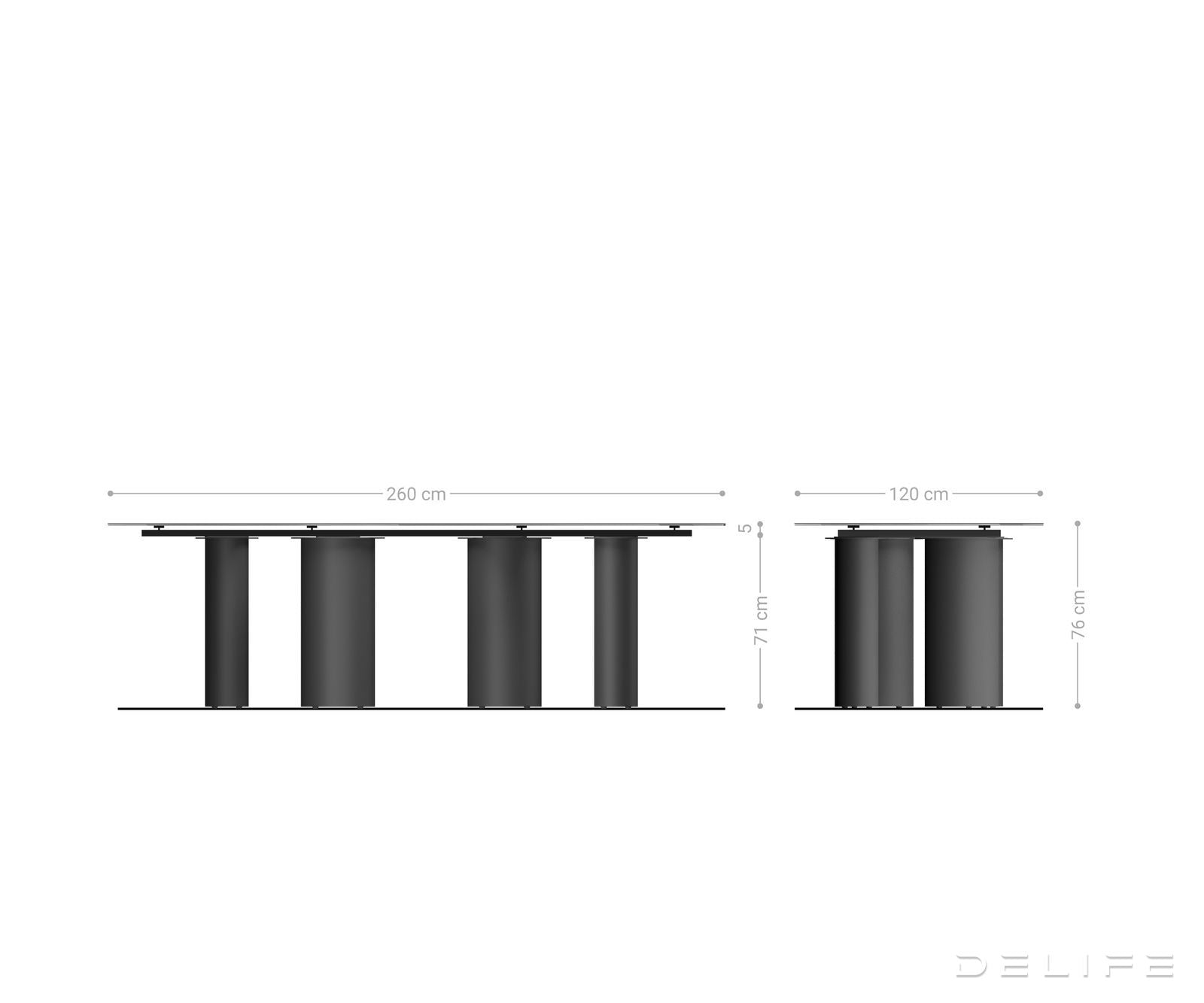 Blagovaonski stol Edge 260x120cm, Materijal: Keramika Minas Melange