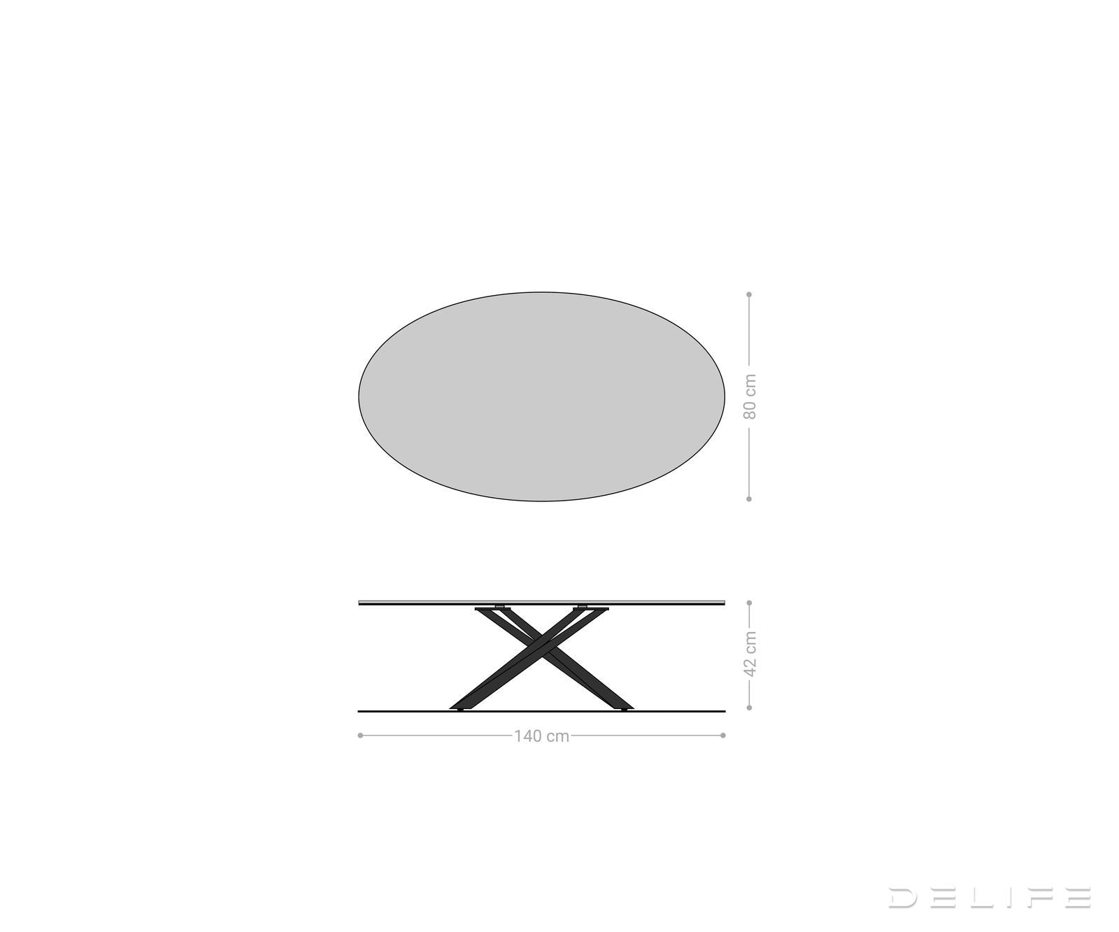 Klub stolić Edge 140x80cm, Materijal: Keramika Patagonia