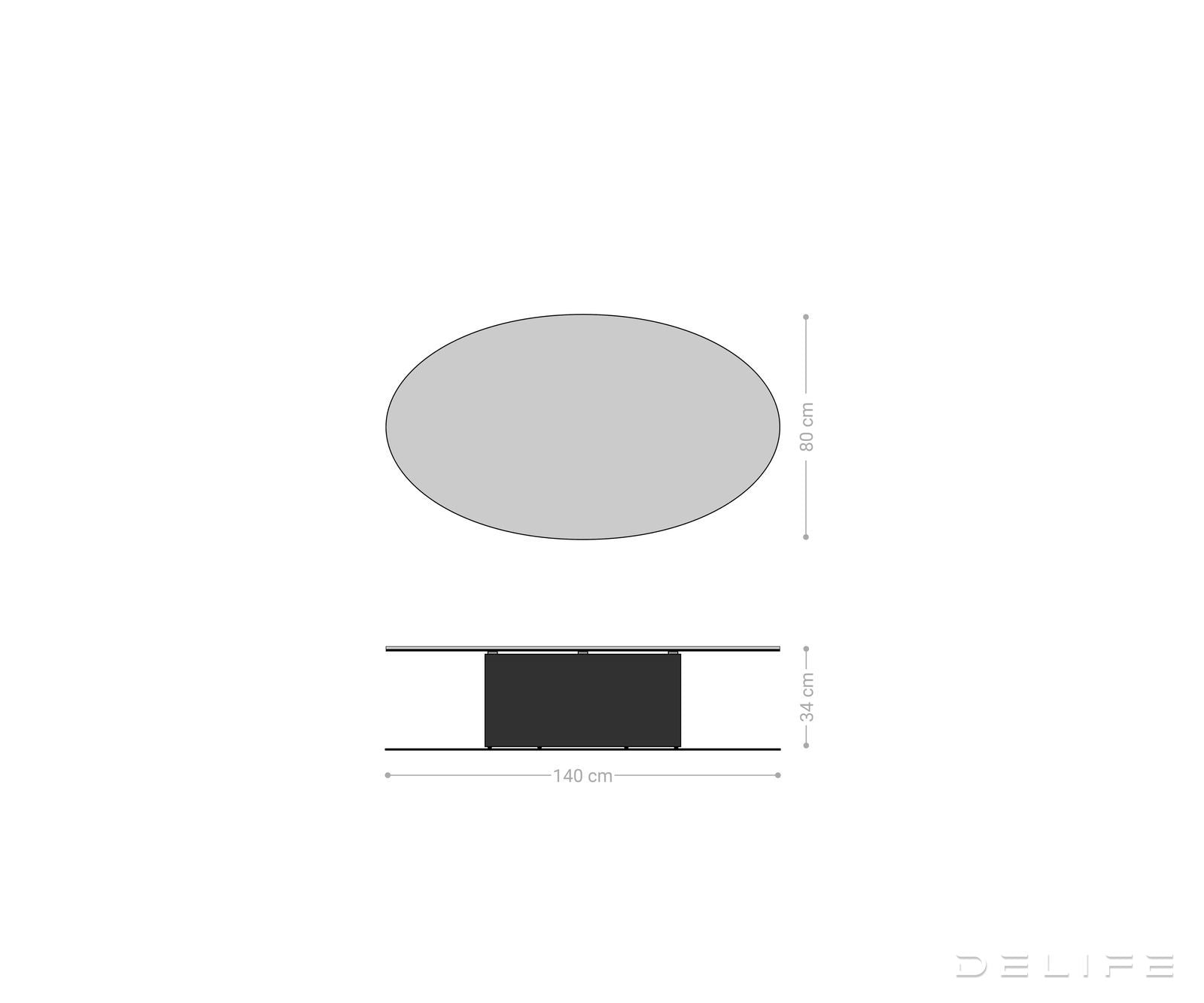 Klub stolić Edge 140x80cm, Materijal: Keramika Laminam